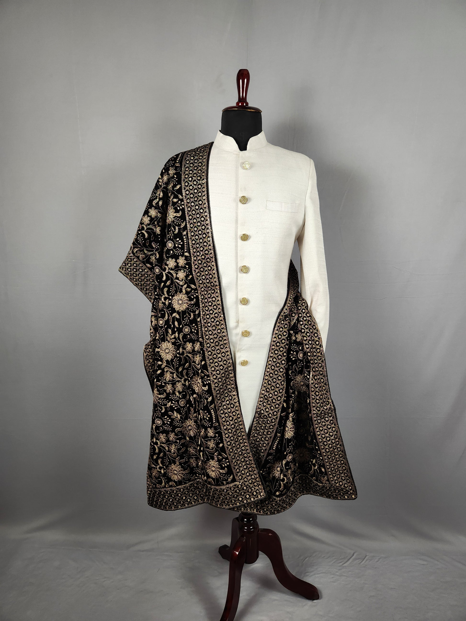 Black Shawl For Groom Men