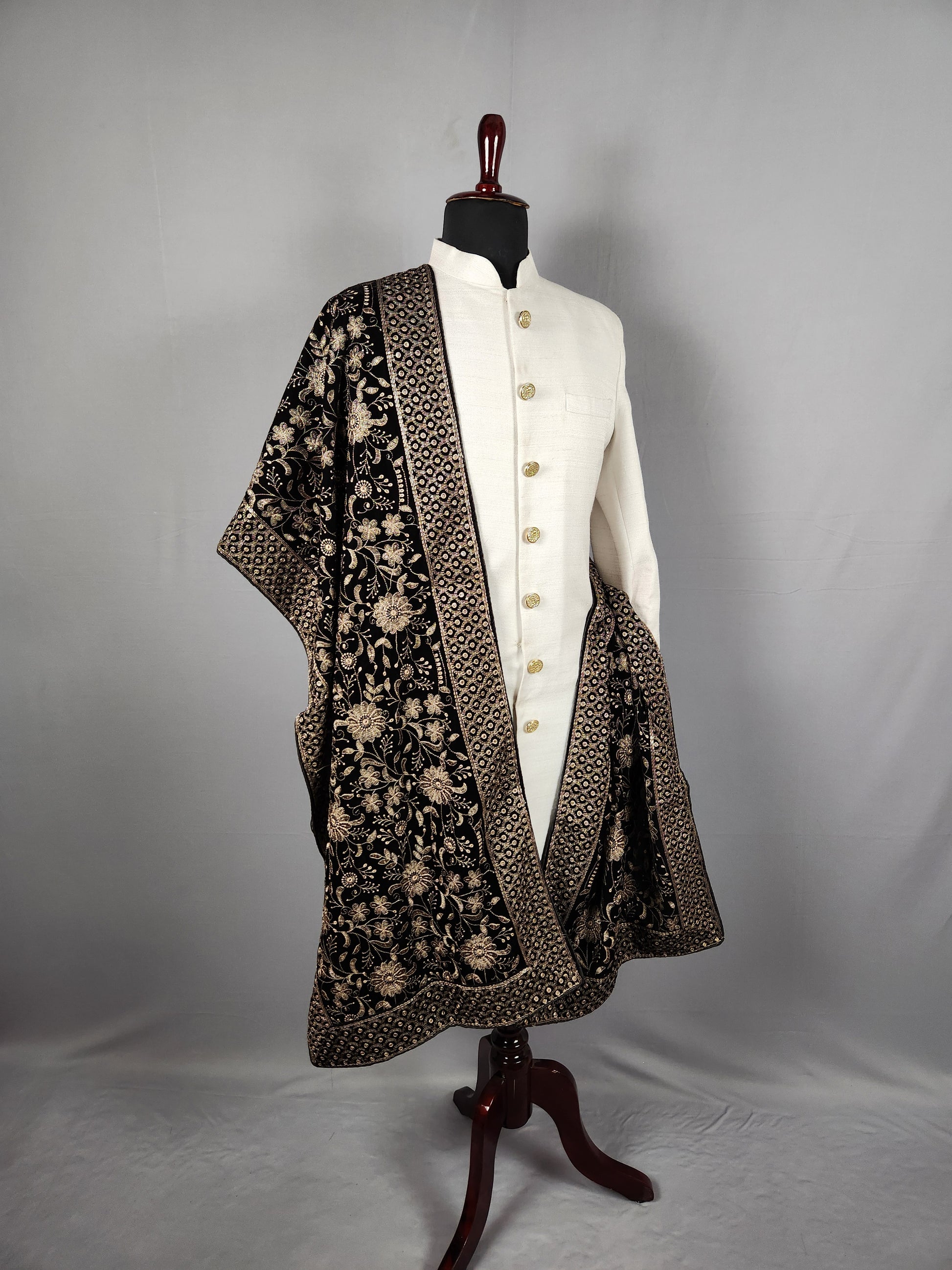 Black Shawl For Groom Men