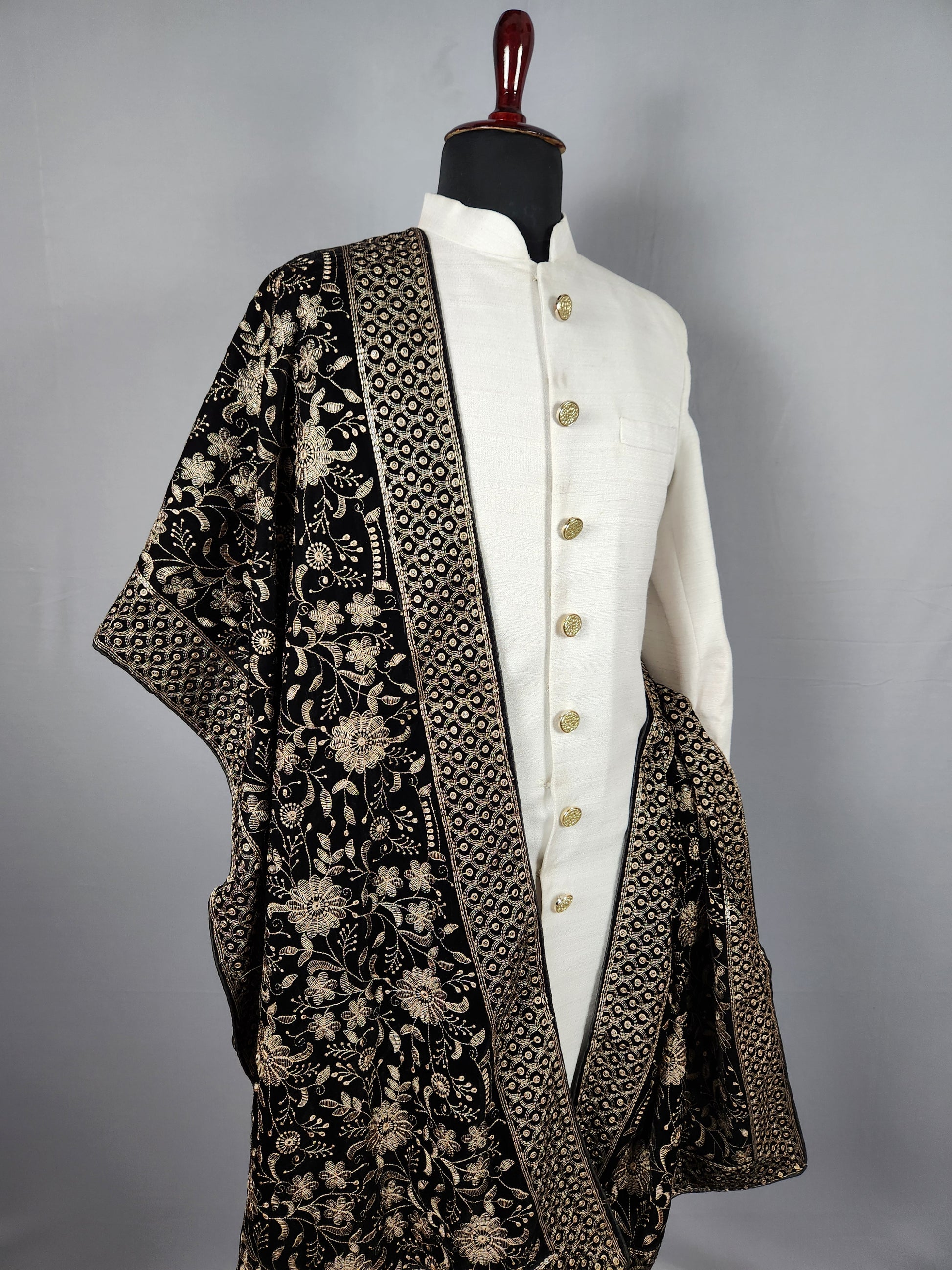 Black Shawl For Groom Men