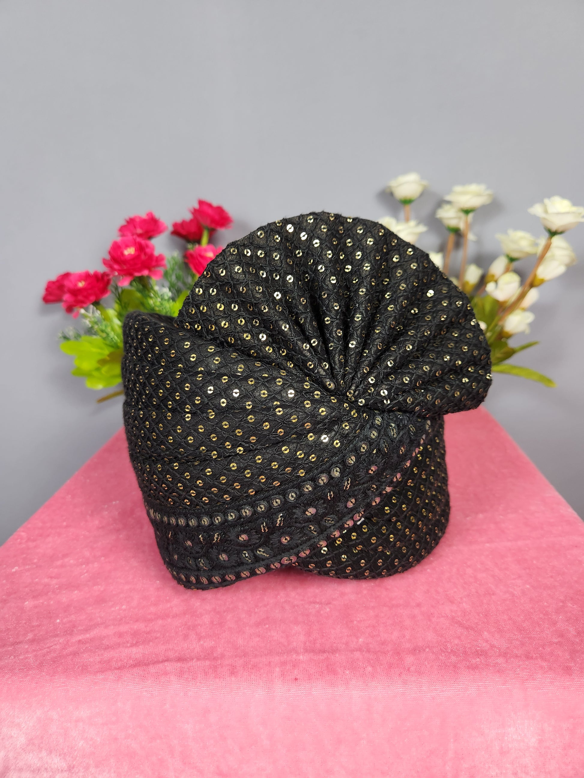 Black Groom Turban Shawl Set