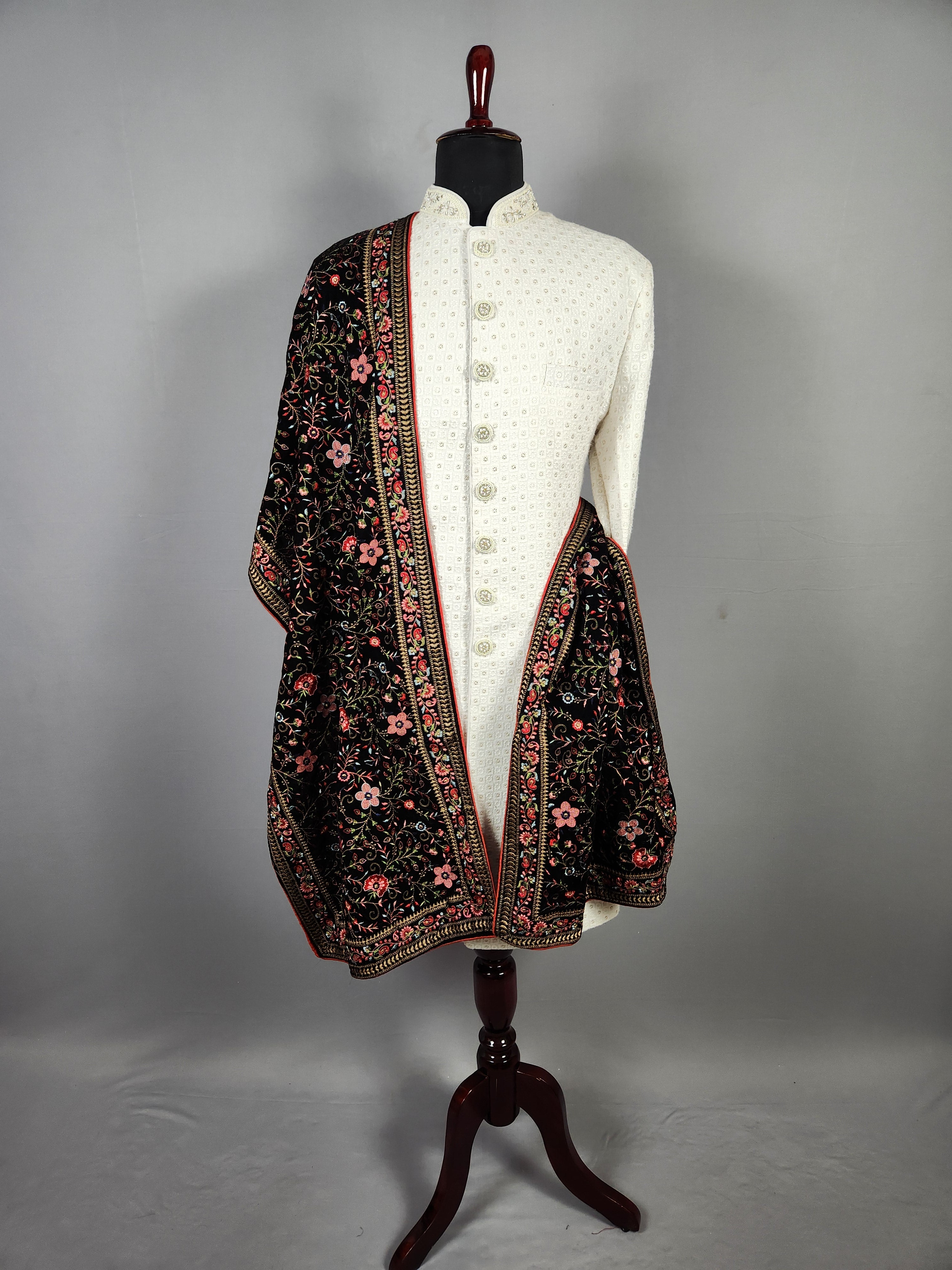 Black Wedding Shawl for Groom