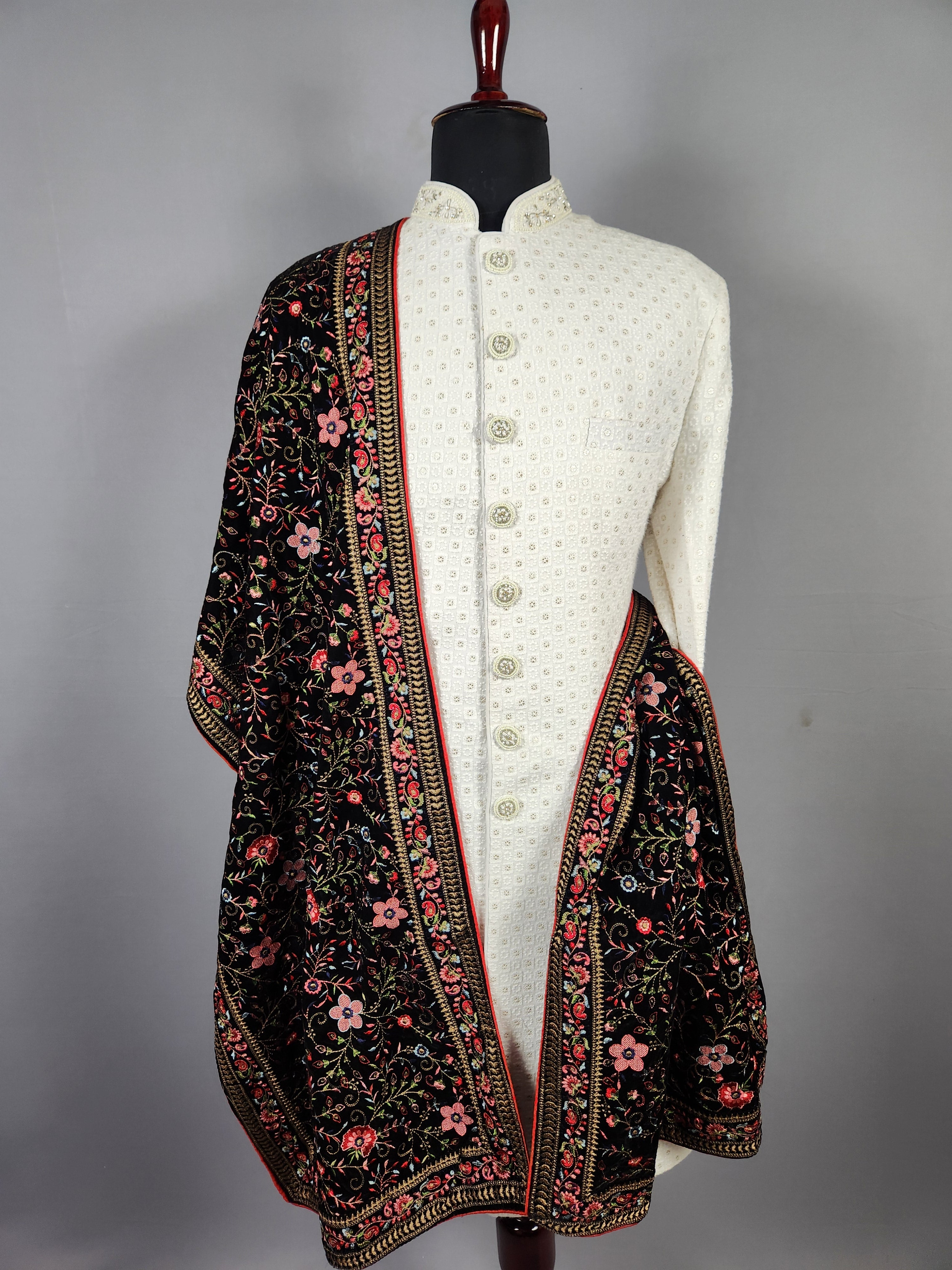 Black Wedding Shawl for Groom