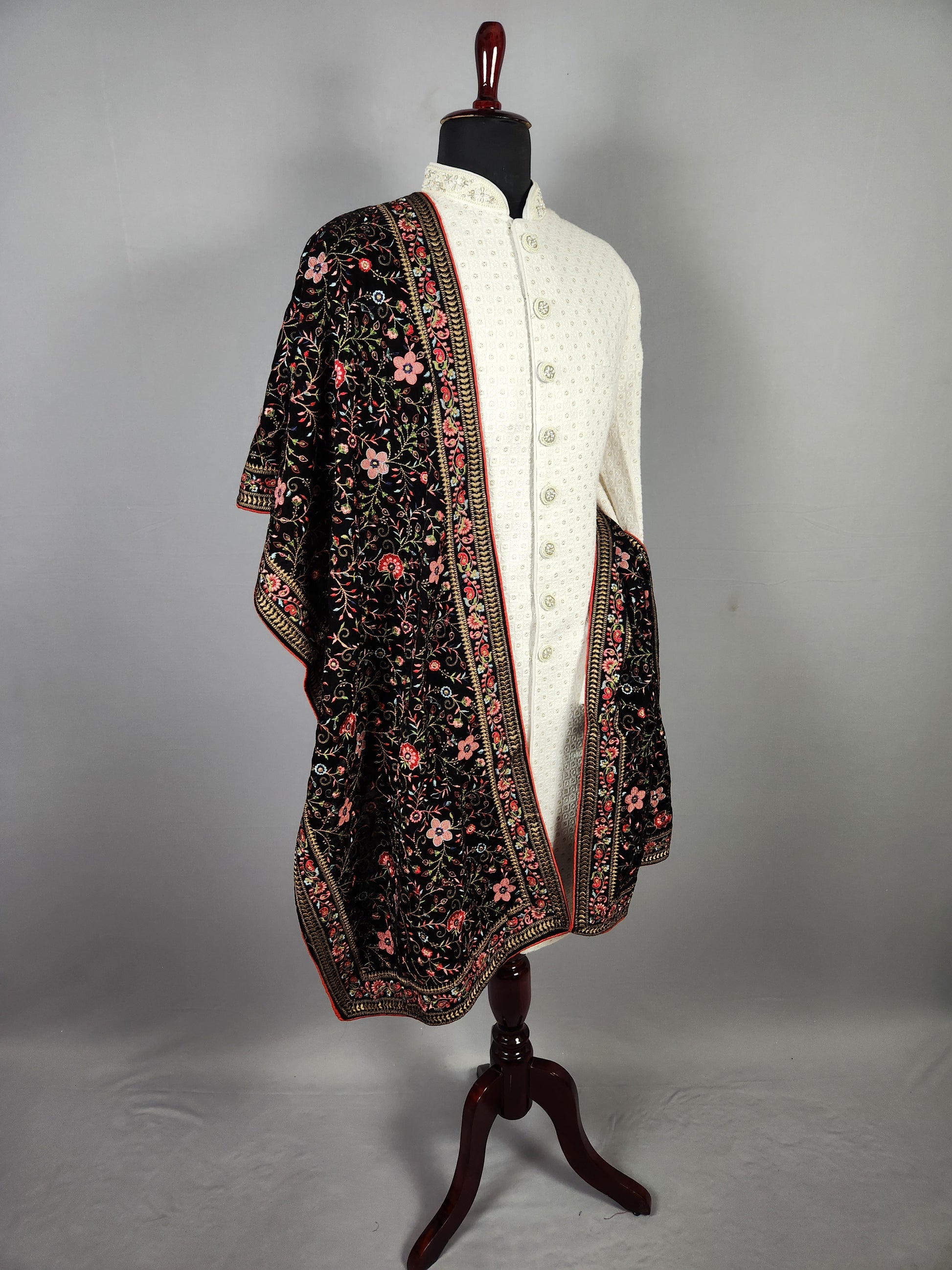 Black Wedding Shawl for Groom