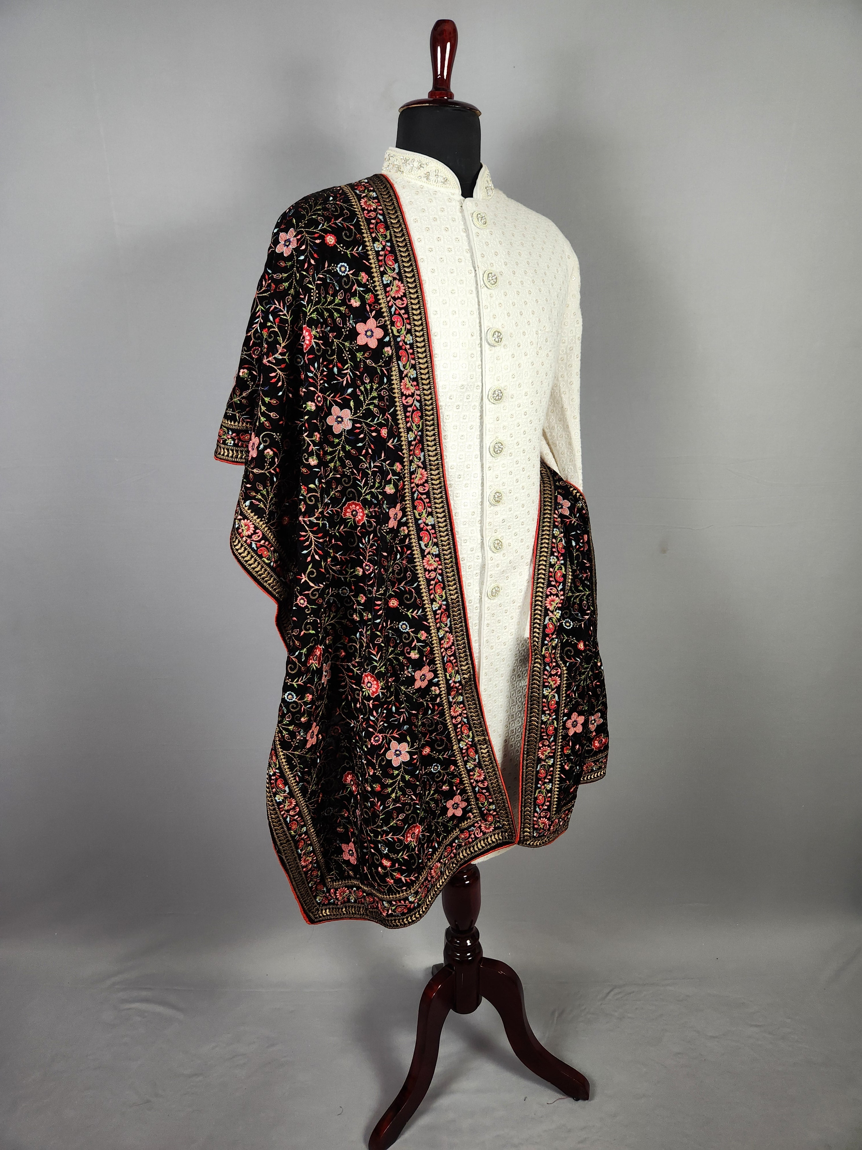 Black Wedding Shawl for Groom