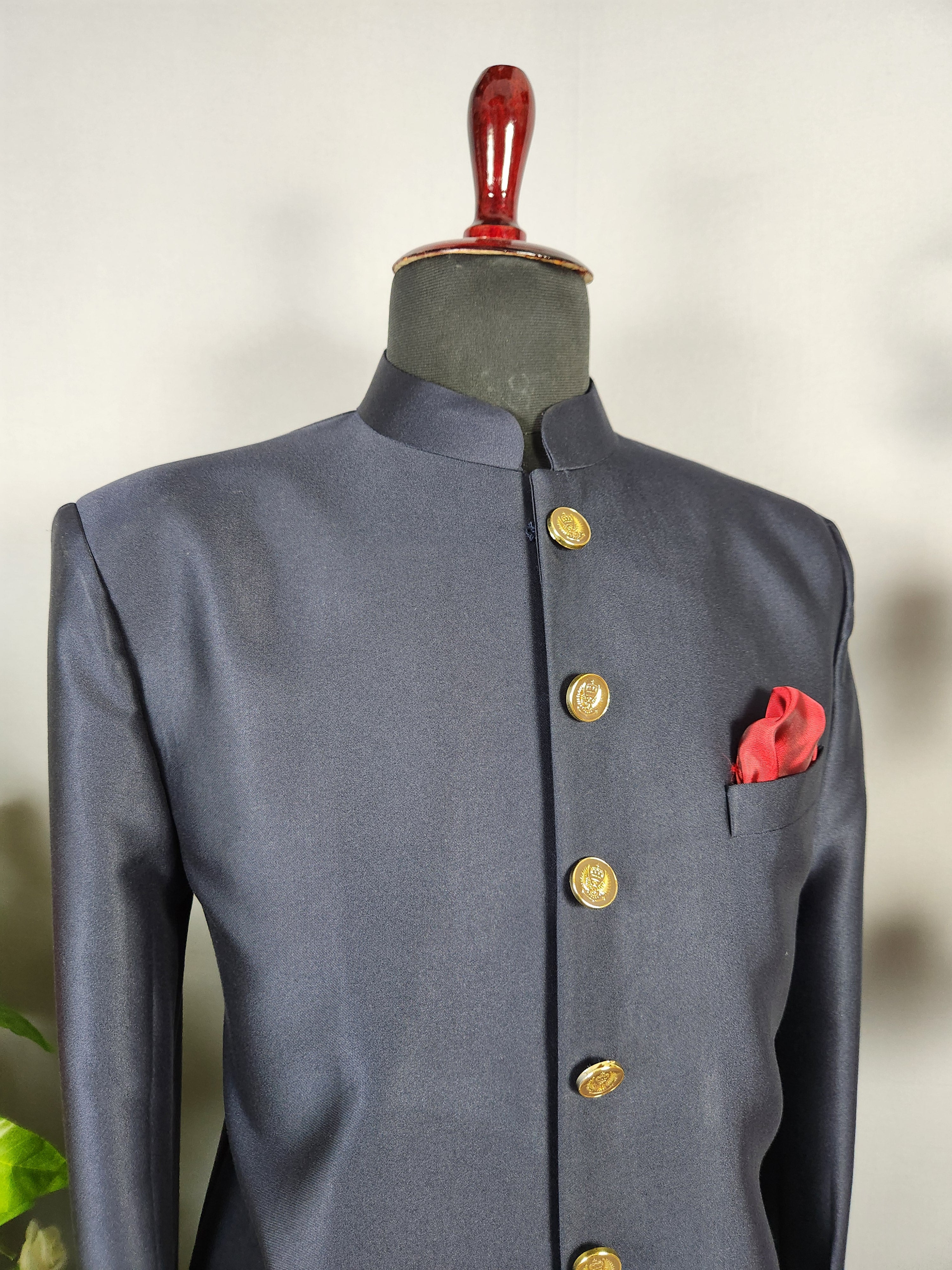 Blue Jodhpuri Achkan Sherwani for Groom  -   Indian Wedding Outfit for Men