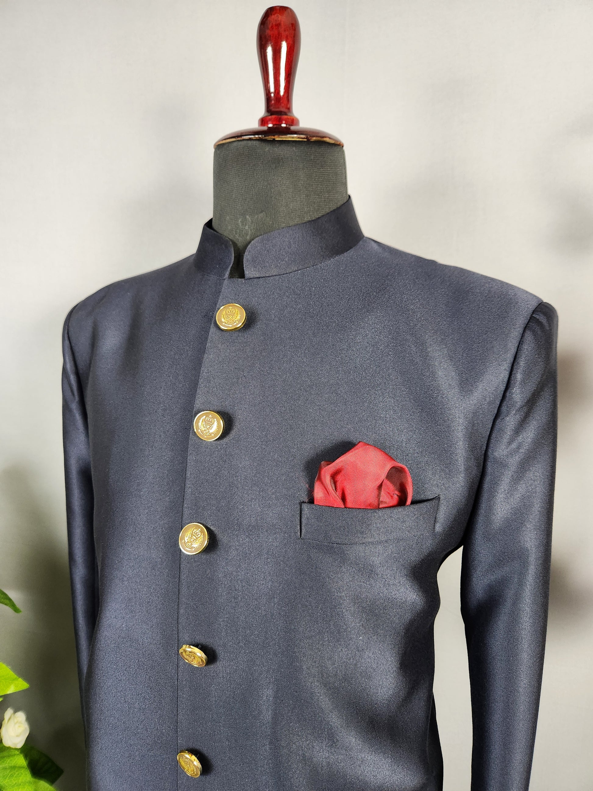 Blue Jodhpuri Achkan Sherwani for Groom  -   Indian Wedding Outfit for Men
