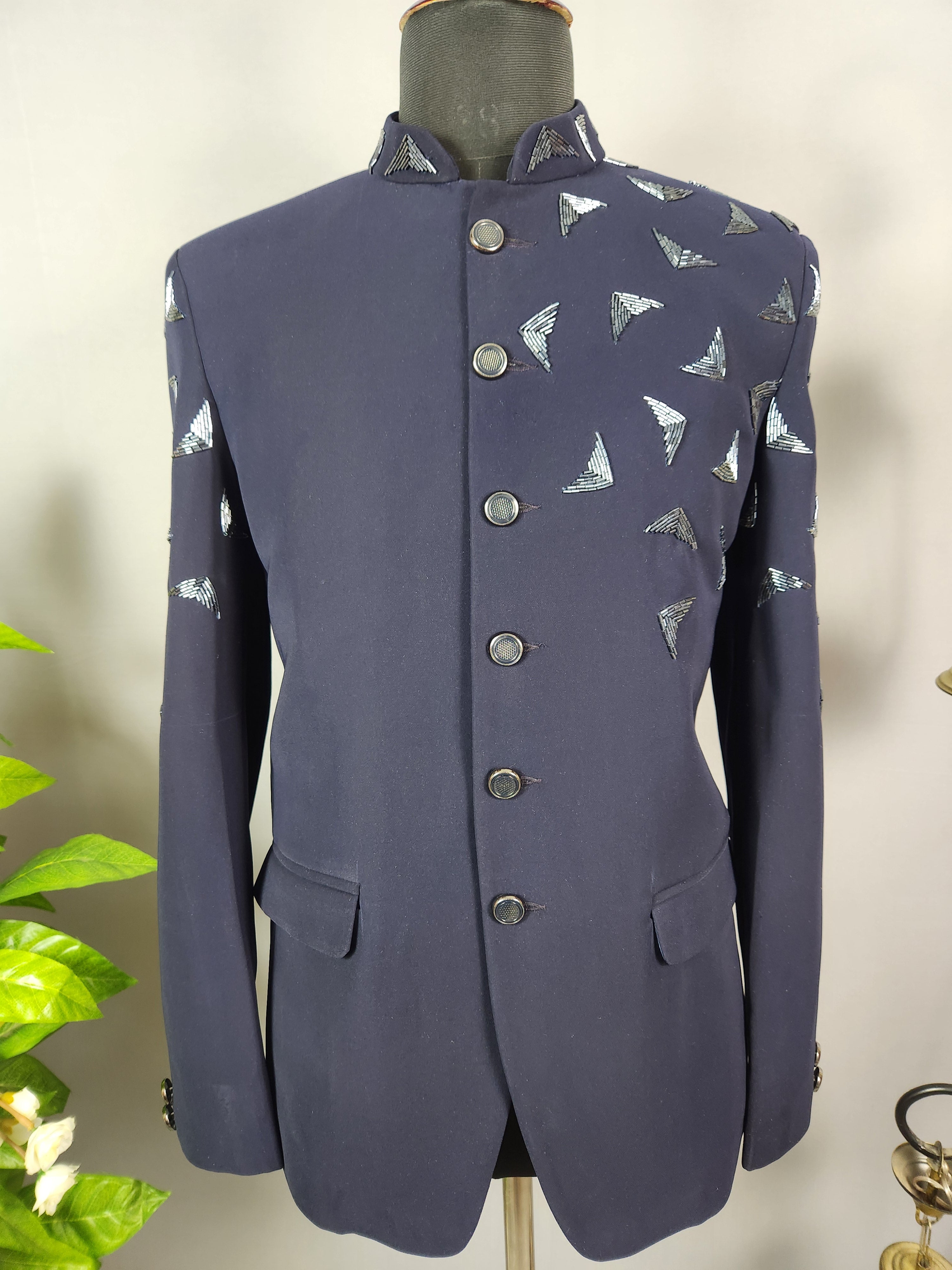 Blue Jodhpuri Suit for Men  -   Indian Wedding Outfit for Men