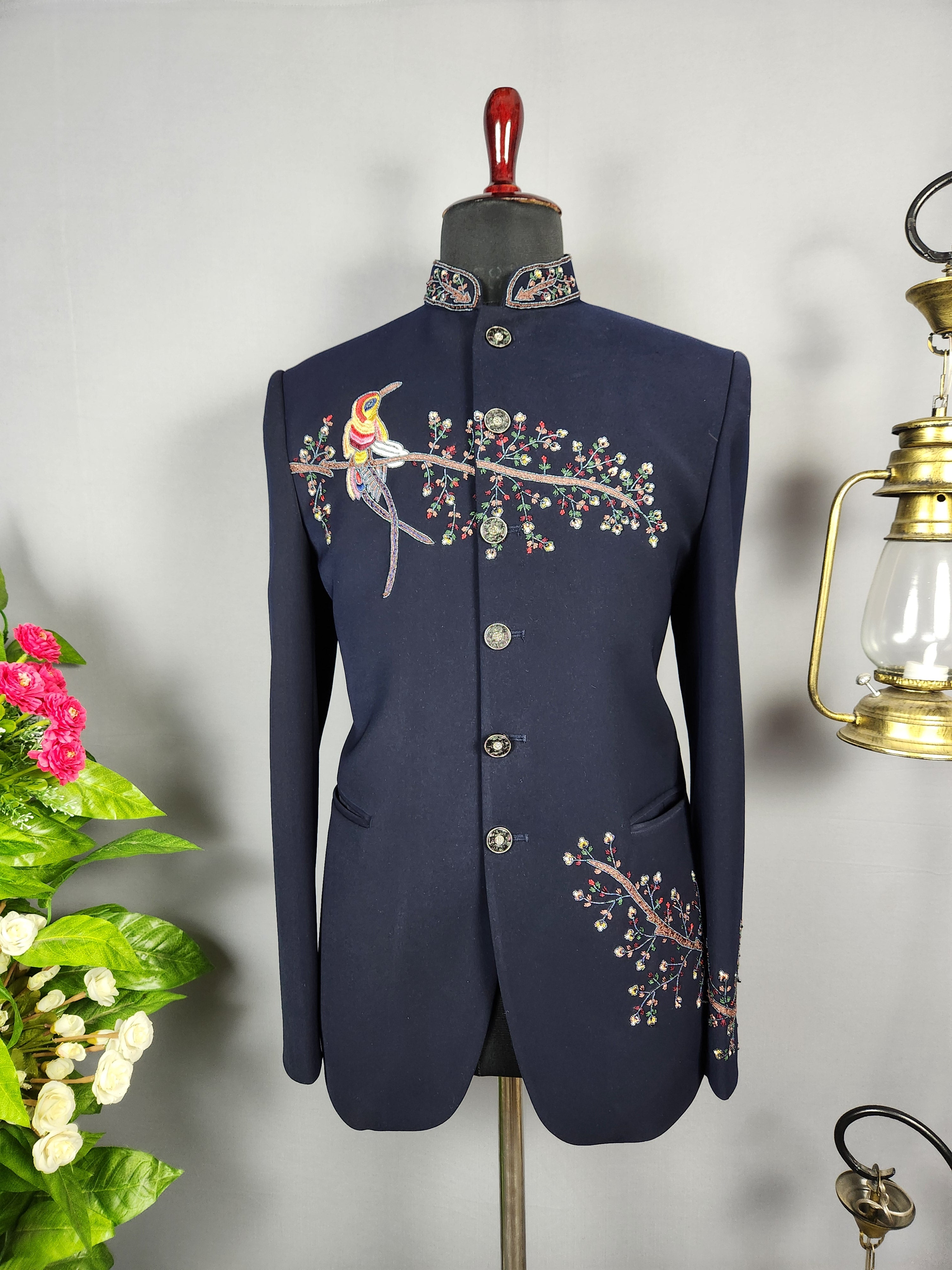 Blue Jodhpuri Suit for Men  -   Indian Wedding Outfit for Men
