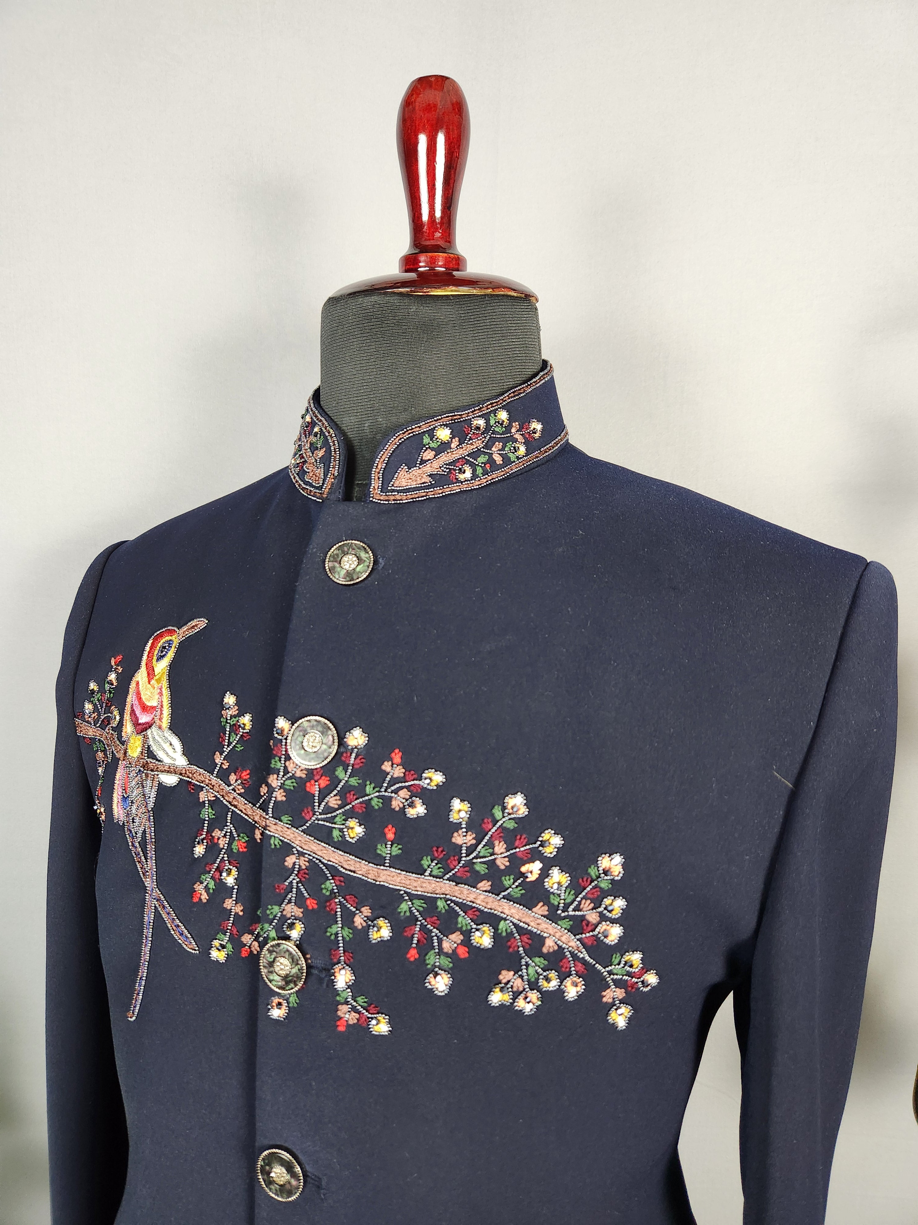 Blue Jodhpuri Suit for Men  -   Indian Wedding Outfit for Men