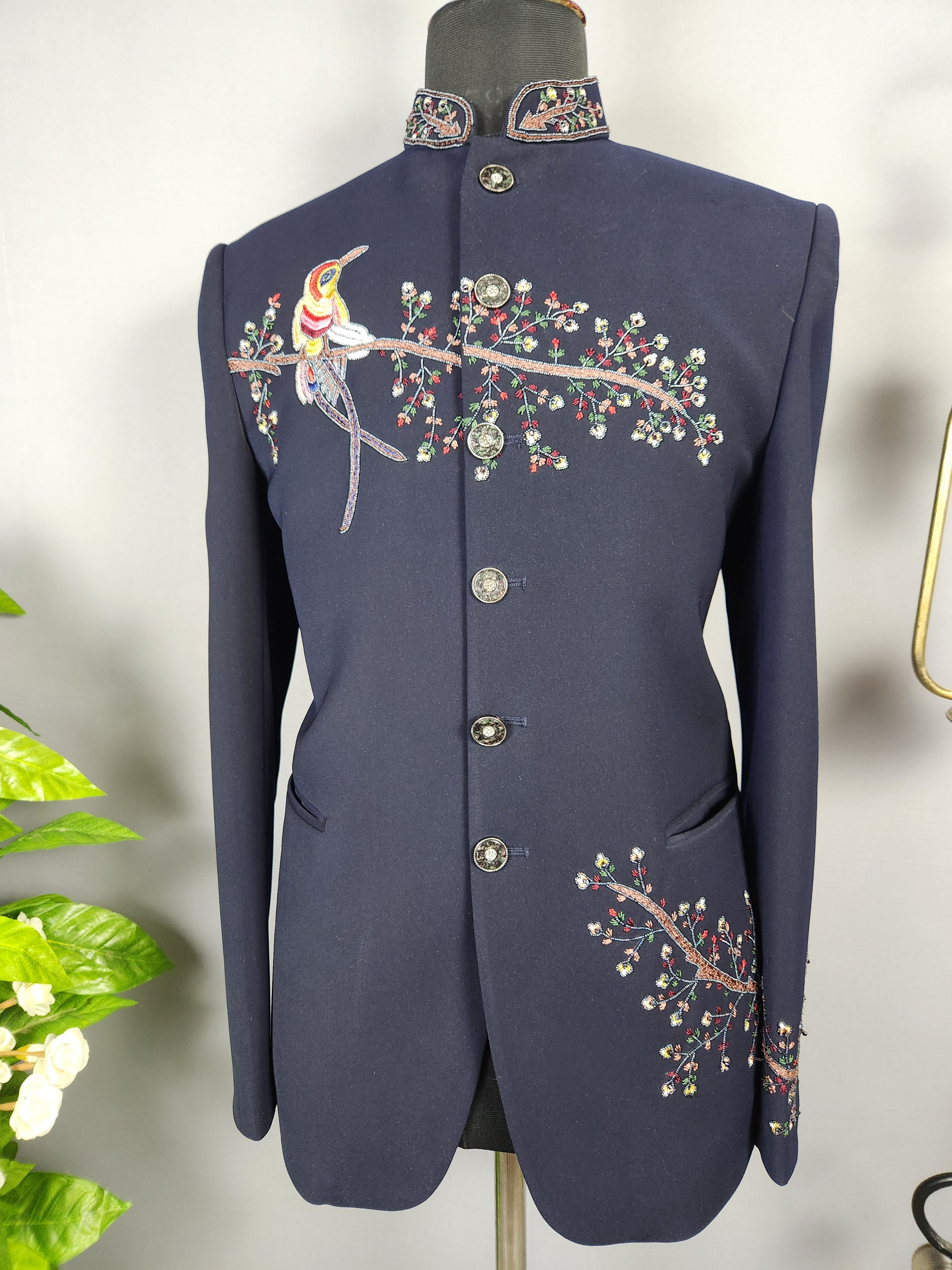 Blue Jodhpuri Suit for Men  -   Indian Wedding Outfit for Men