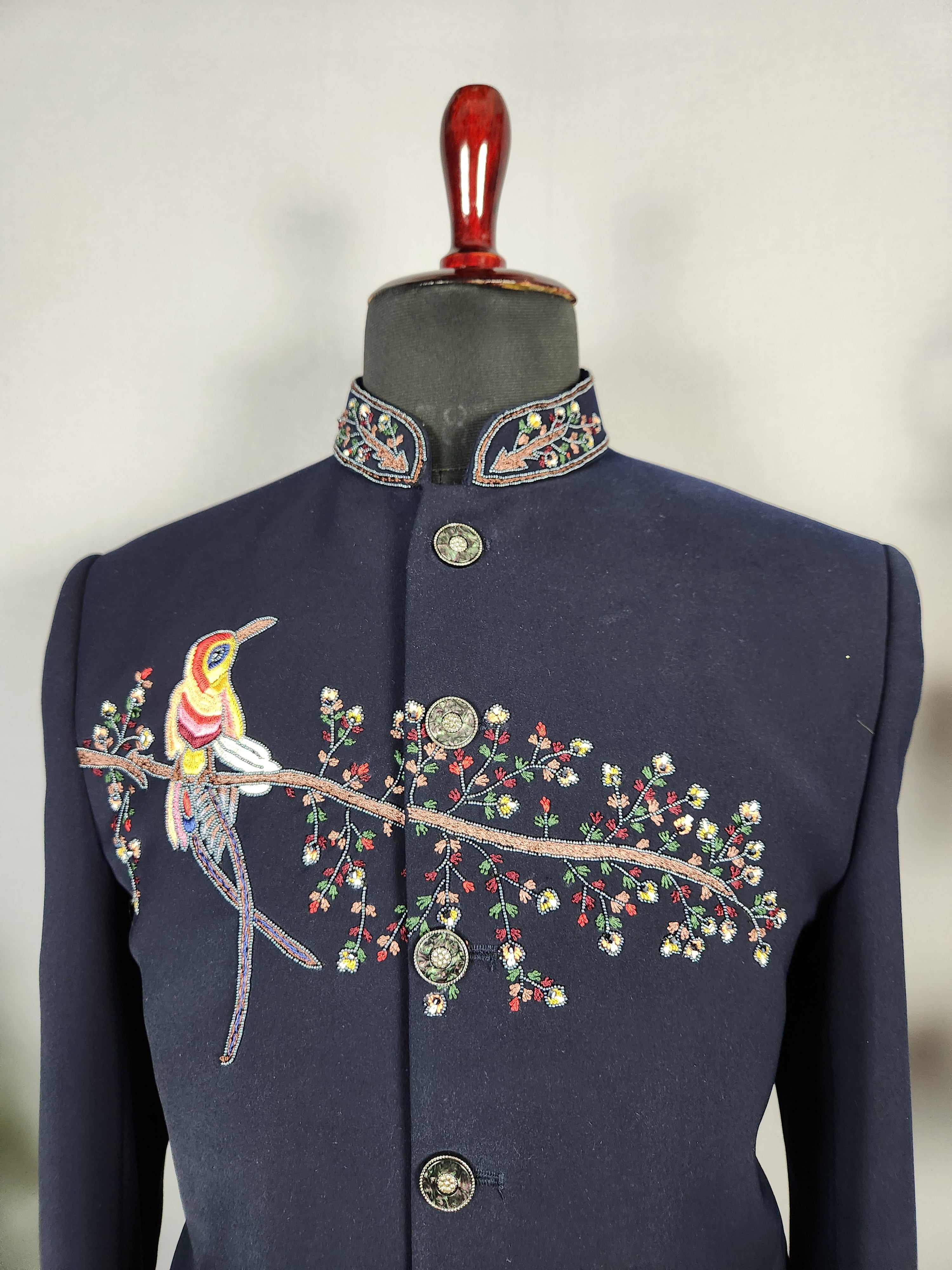 Blue Jodhpuri Suit for Men  -   Indian Wedding Outfit for Men