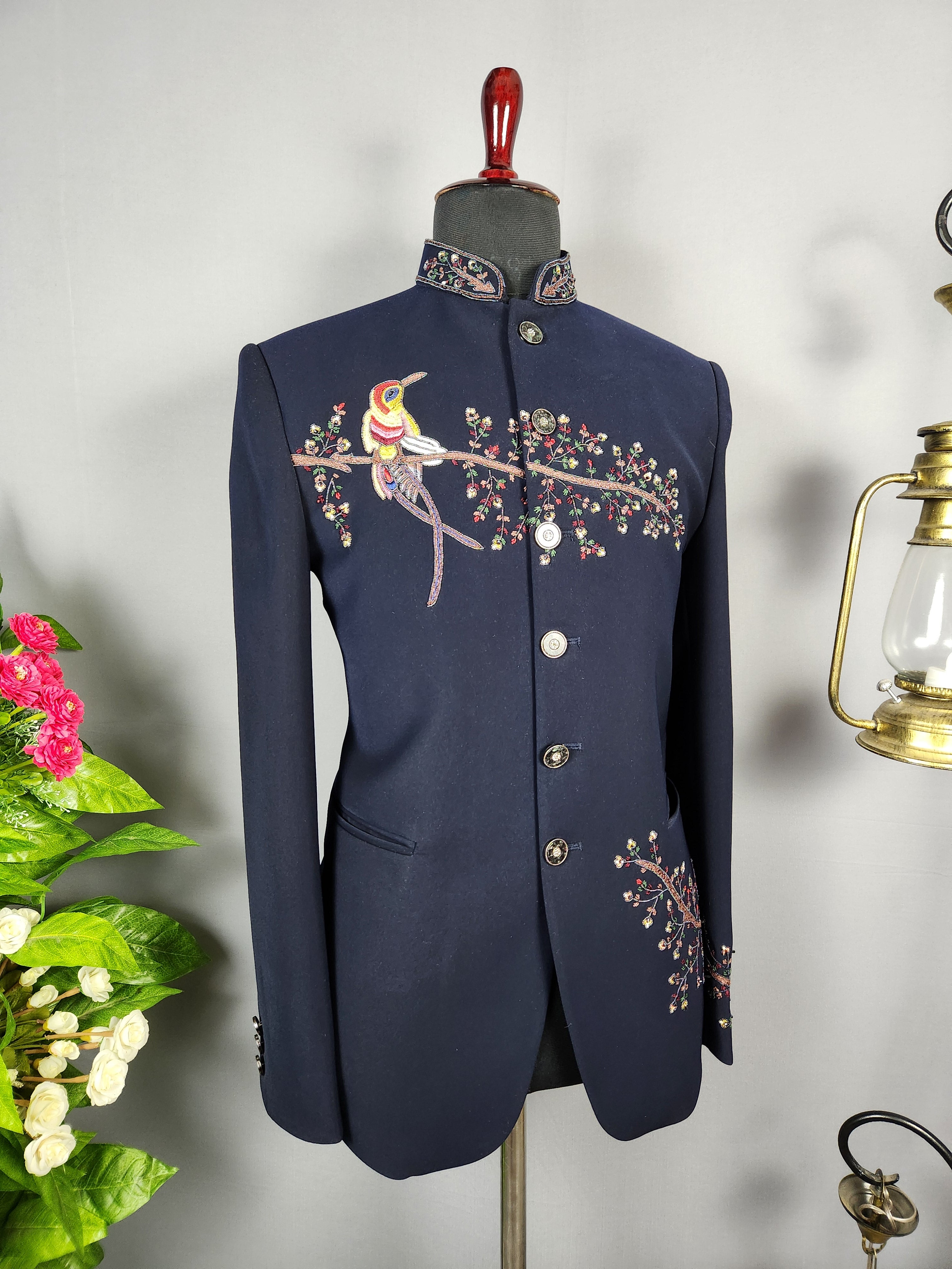 Blue Jodhpuri Suit for Men  -   Indian Wedding Outfit for Men