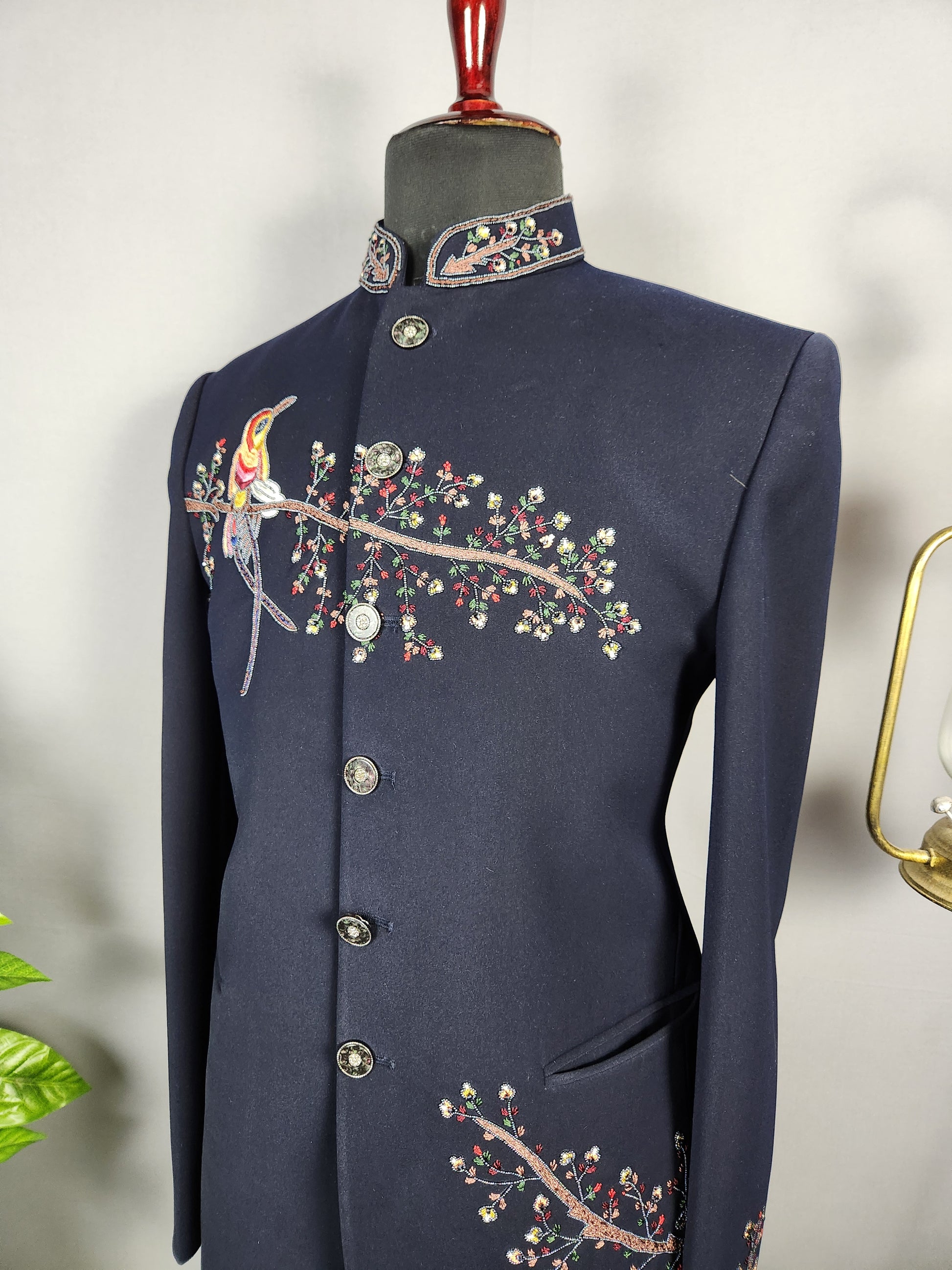 Blue Jodhpuri Suit for Men  -   Indian Wedding Outfit for Men