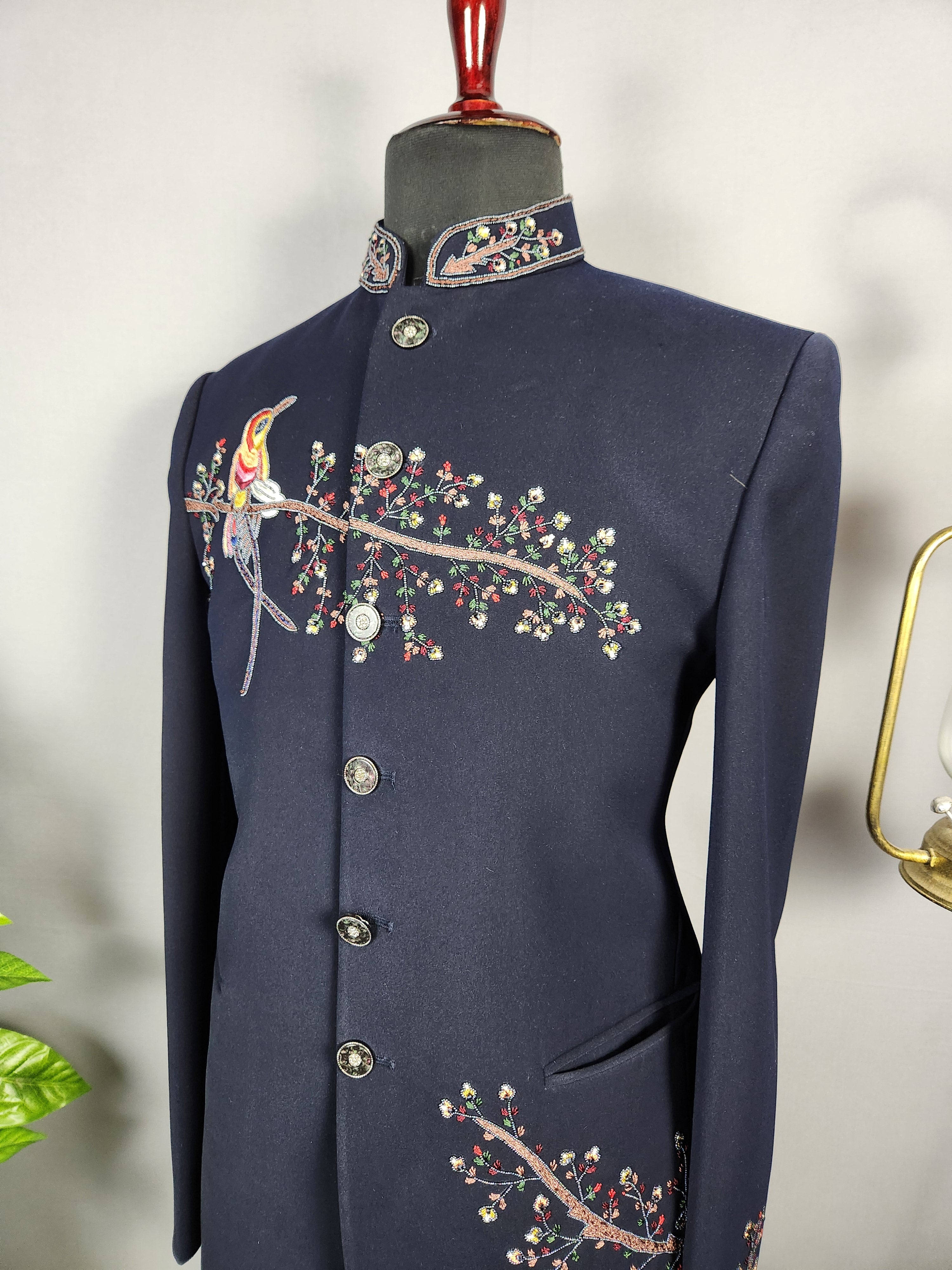 Blue Jodhpuri Suit for Men  -   Indian Wedding Outfit for Men