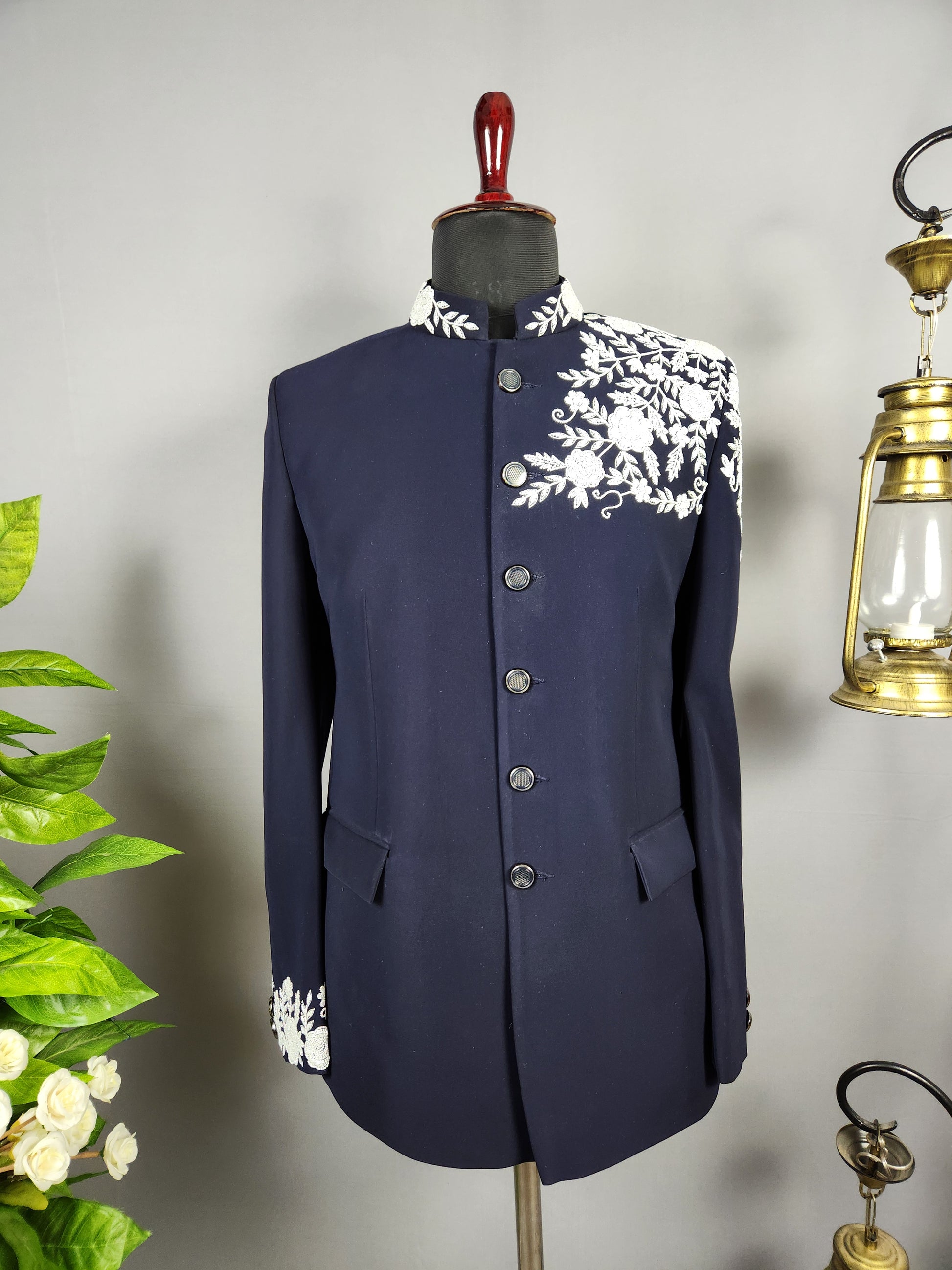 Blue Jodhpuri Suit for Men  -   Indian Wedding Outfit for Men