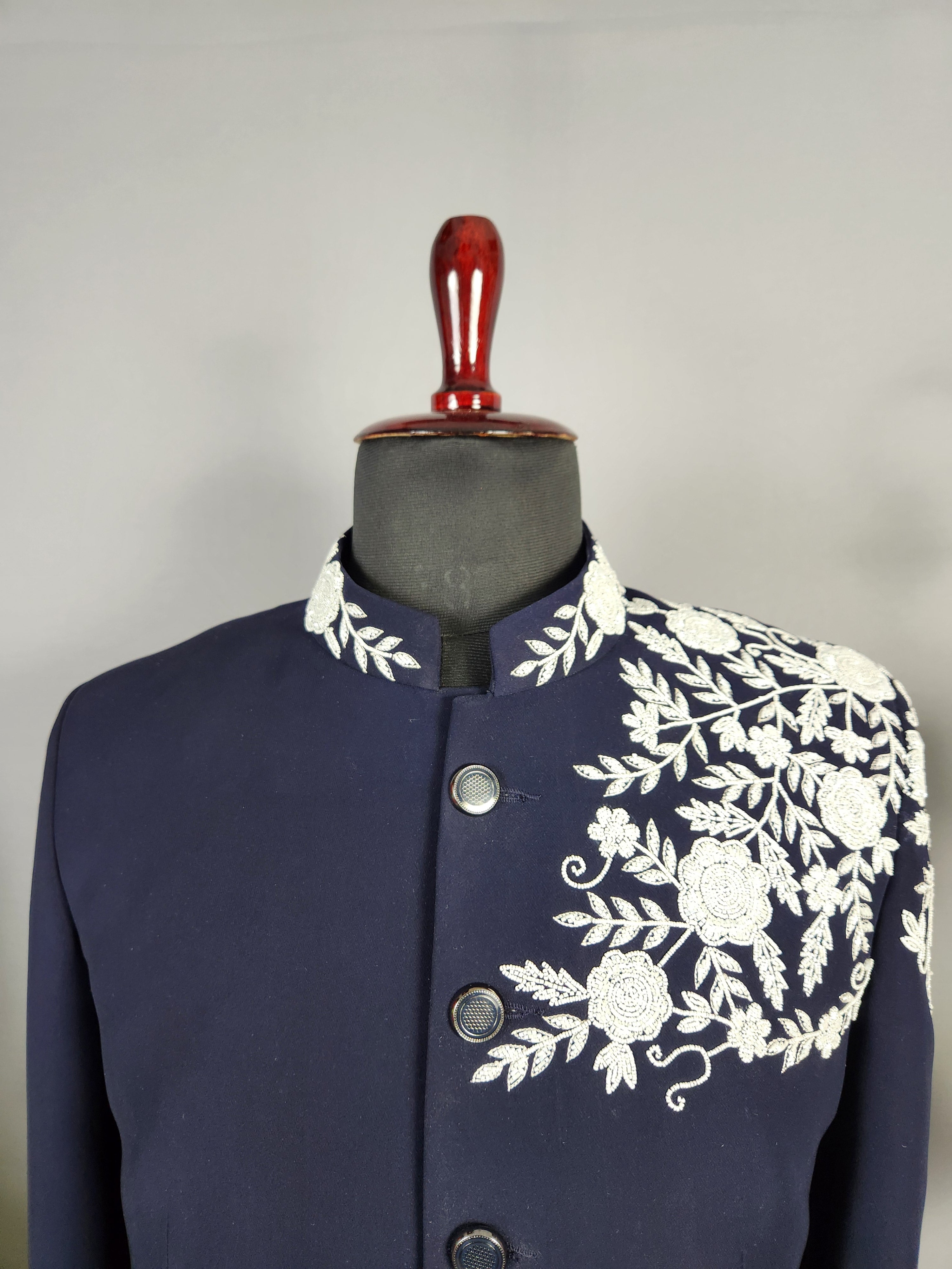 Blue Jodhpuri Suit for Men  -   Indian Wedding Outfit for Men