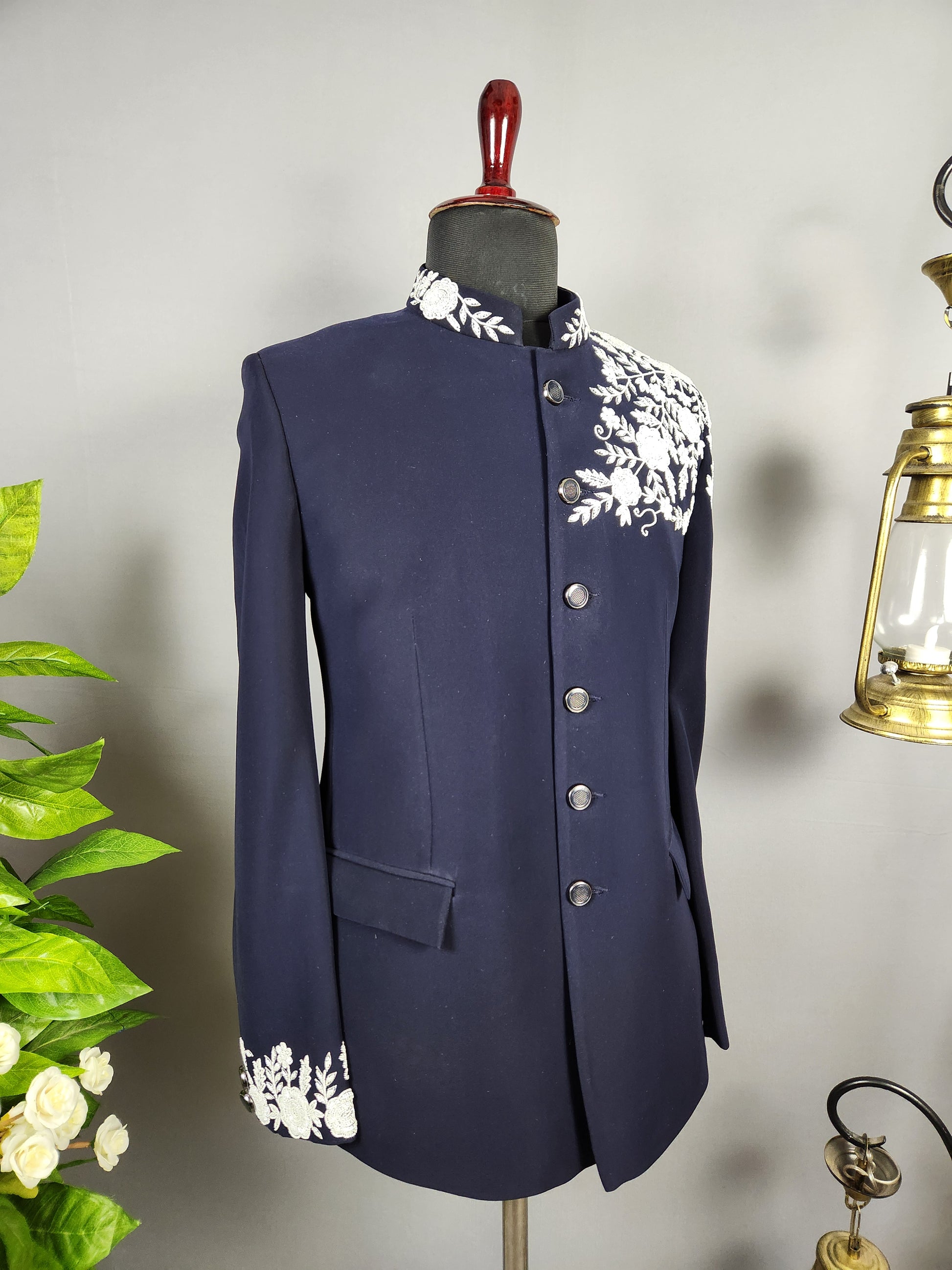 Blue Jodhpuri Suit for Men  -   Indian Wedding Outfit for Men