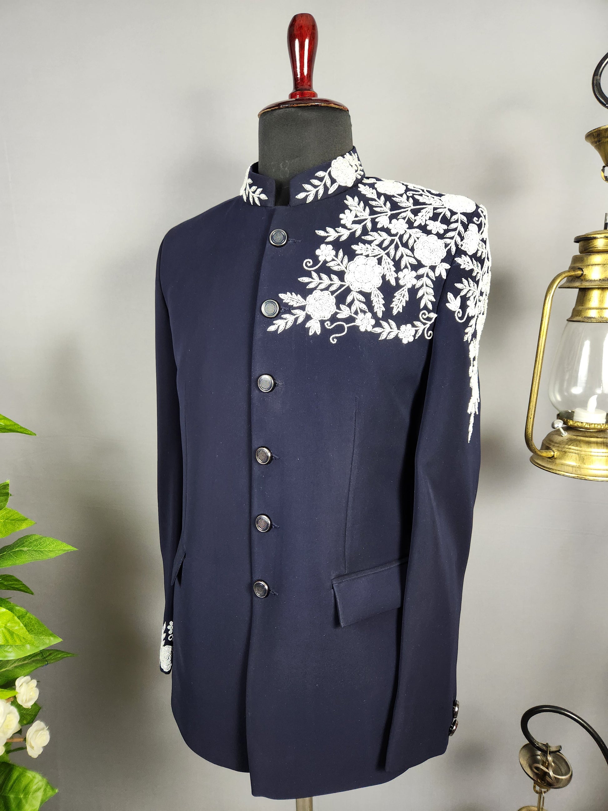 Blue Jodhpuri Suit for Men  -   Indian Wedding Outfit for Men