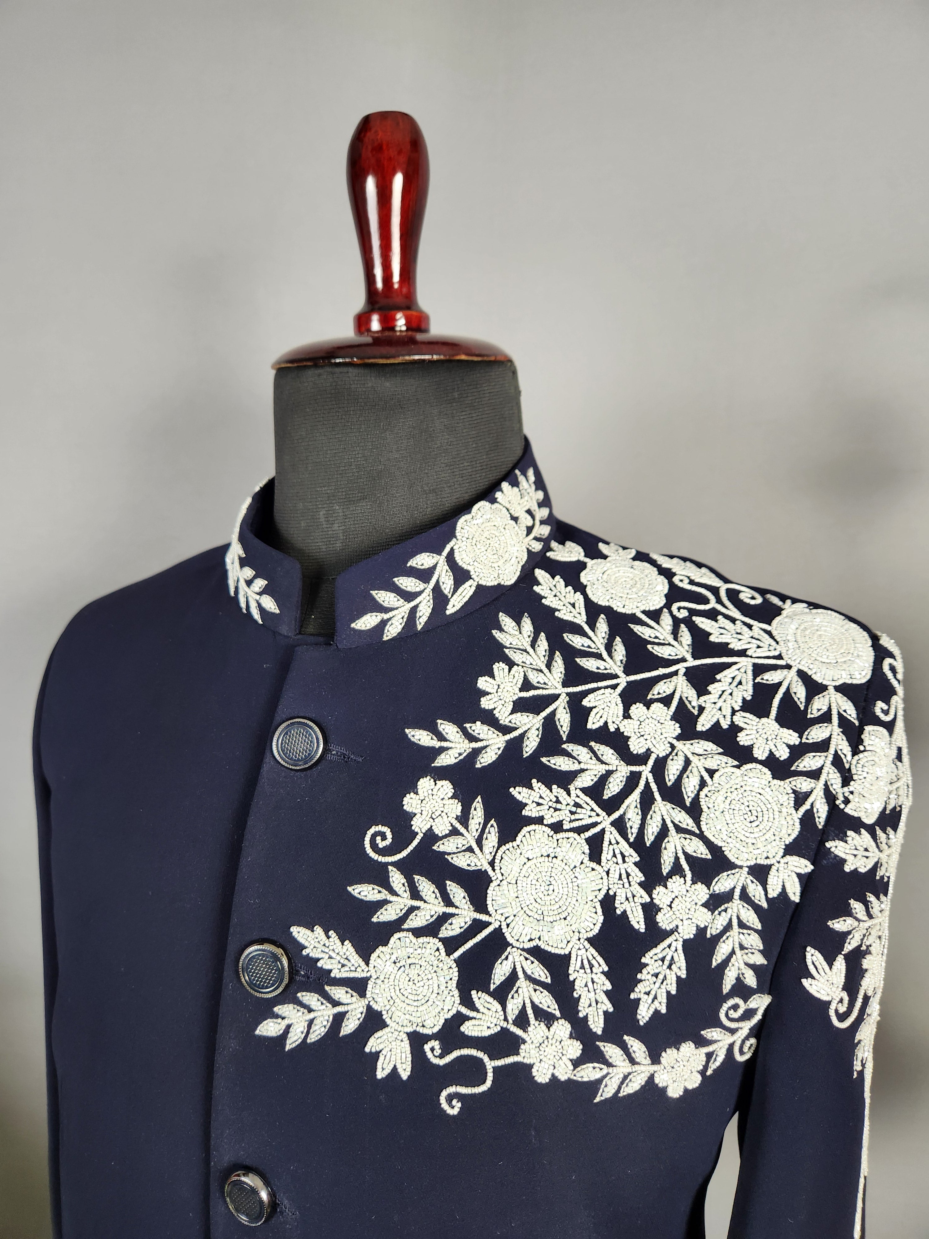 Blue Jodhpuri Suit for Men  -   Indian Wedding Outfit for Men