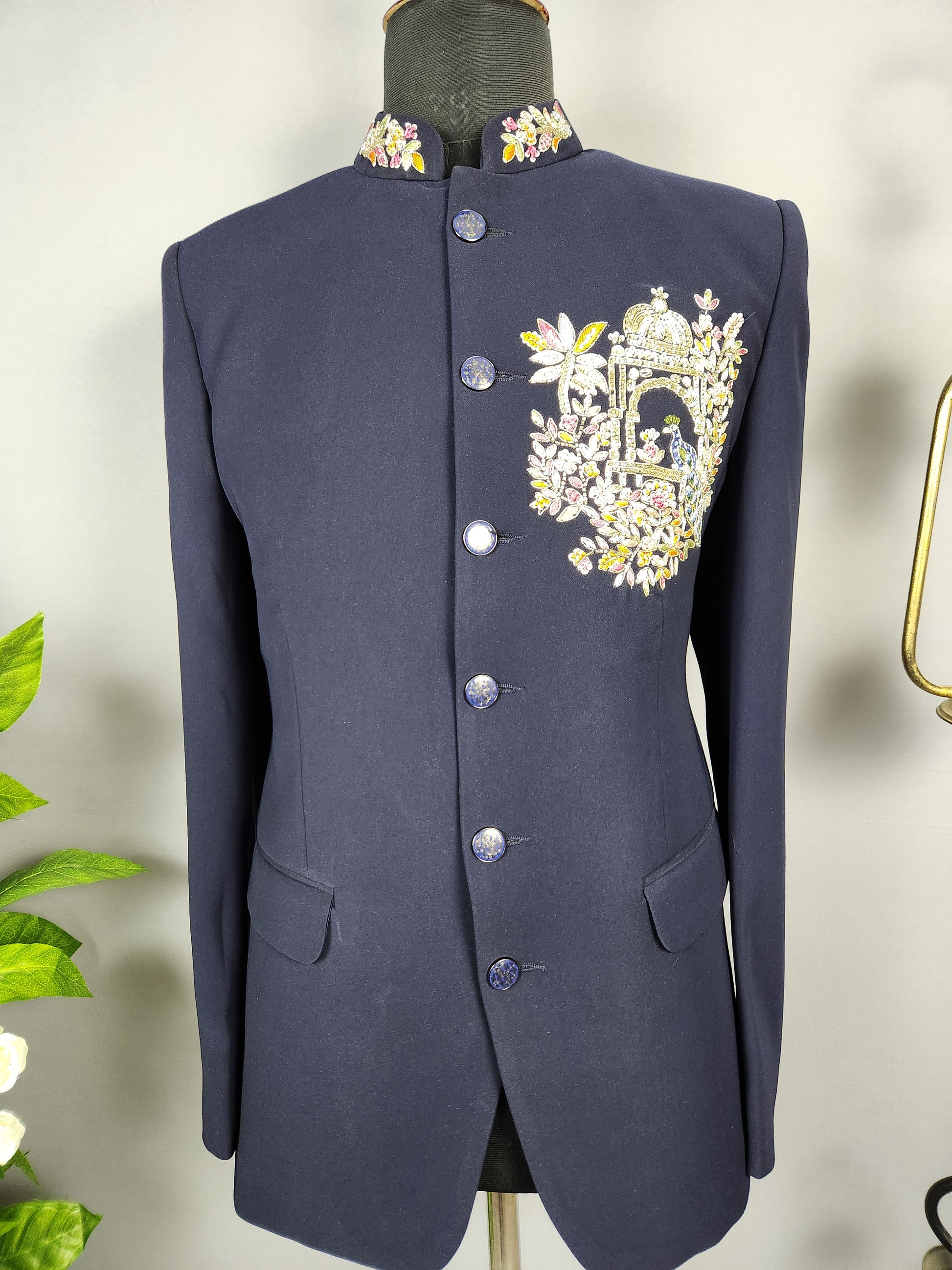 Blue Jodhpuri Suit for Men  -   Indian Wedding Outfit for Men