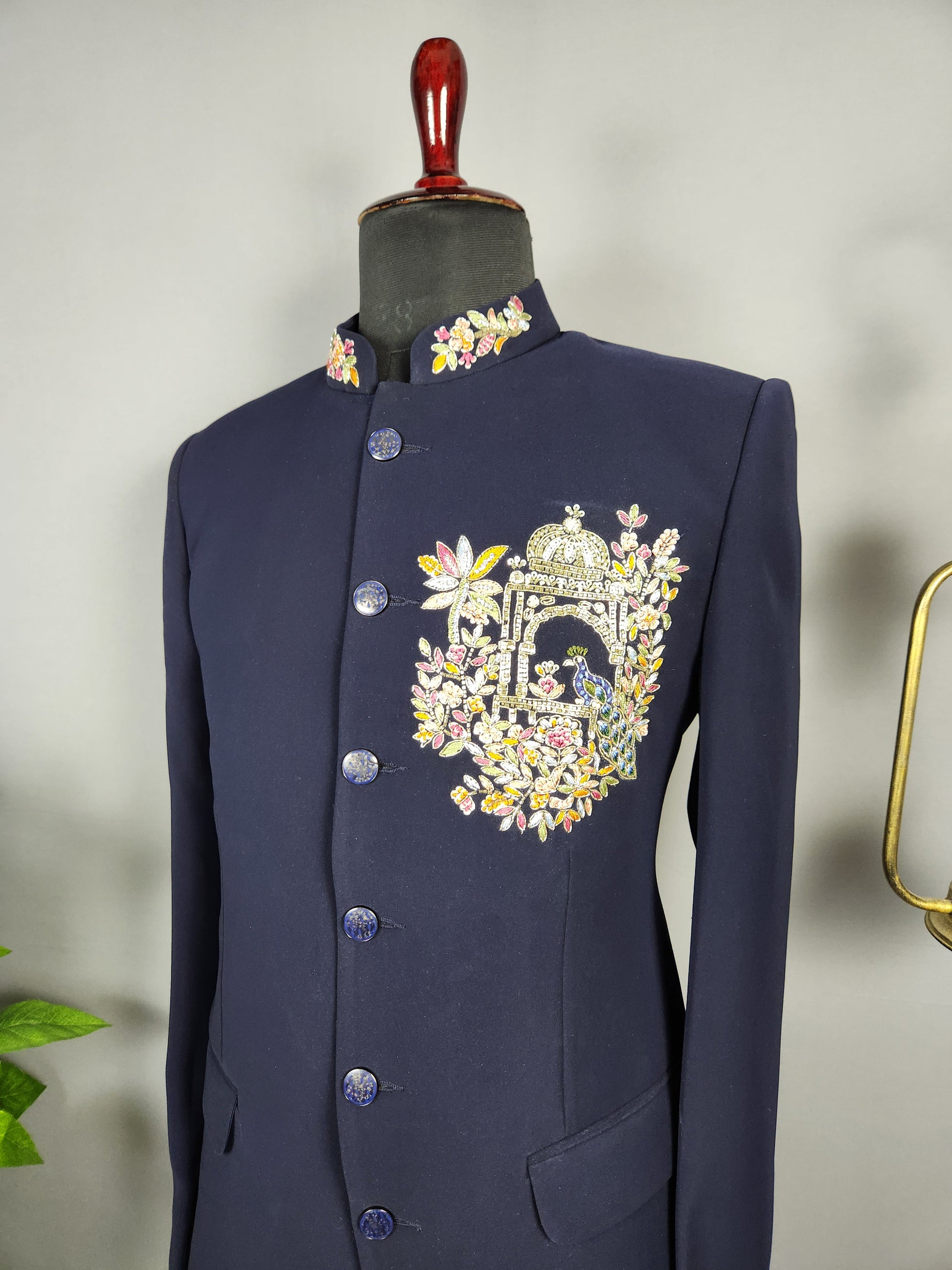 Blue Jodhpuri Suit for Men  -   Indian Wedding Outfit for Men
