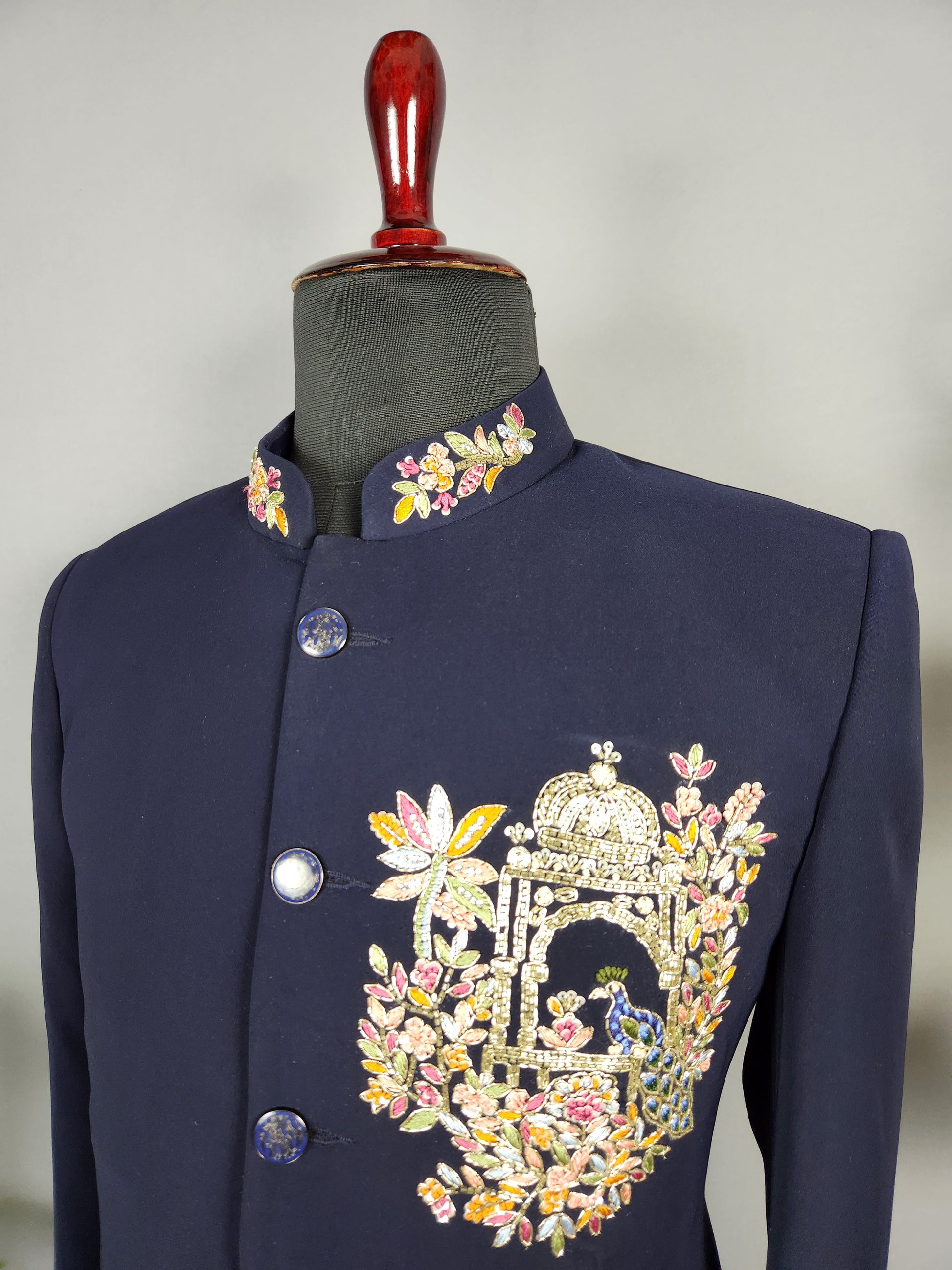 Blue Jodhpuri Suit for Men  -   Indian Wedding Outfit for Men