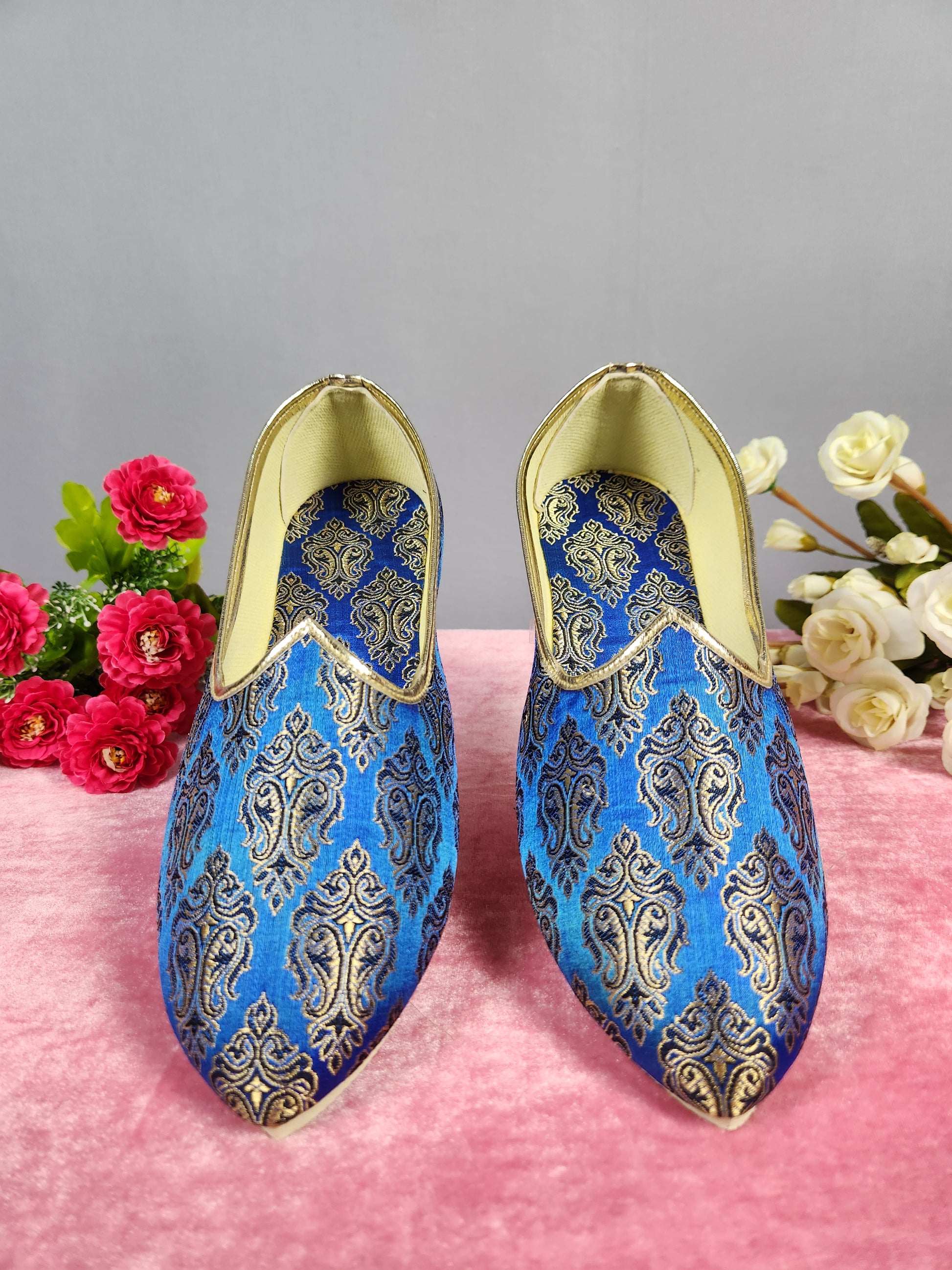 Blue Ethnic Shoes for Men – Designer Indian Jutti & Mojari for Wedding