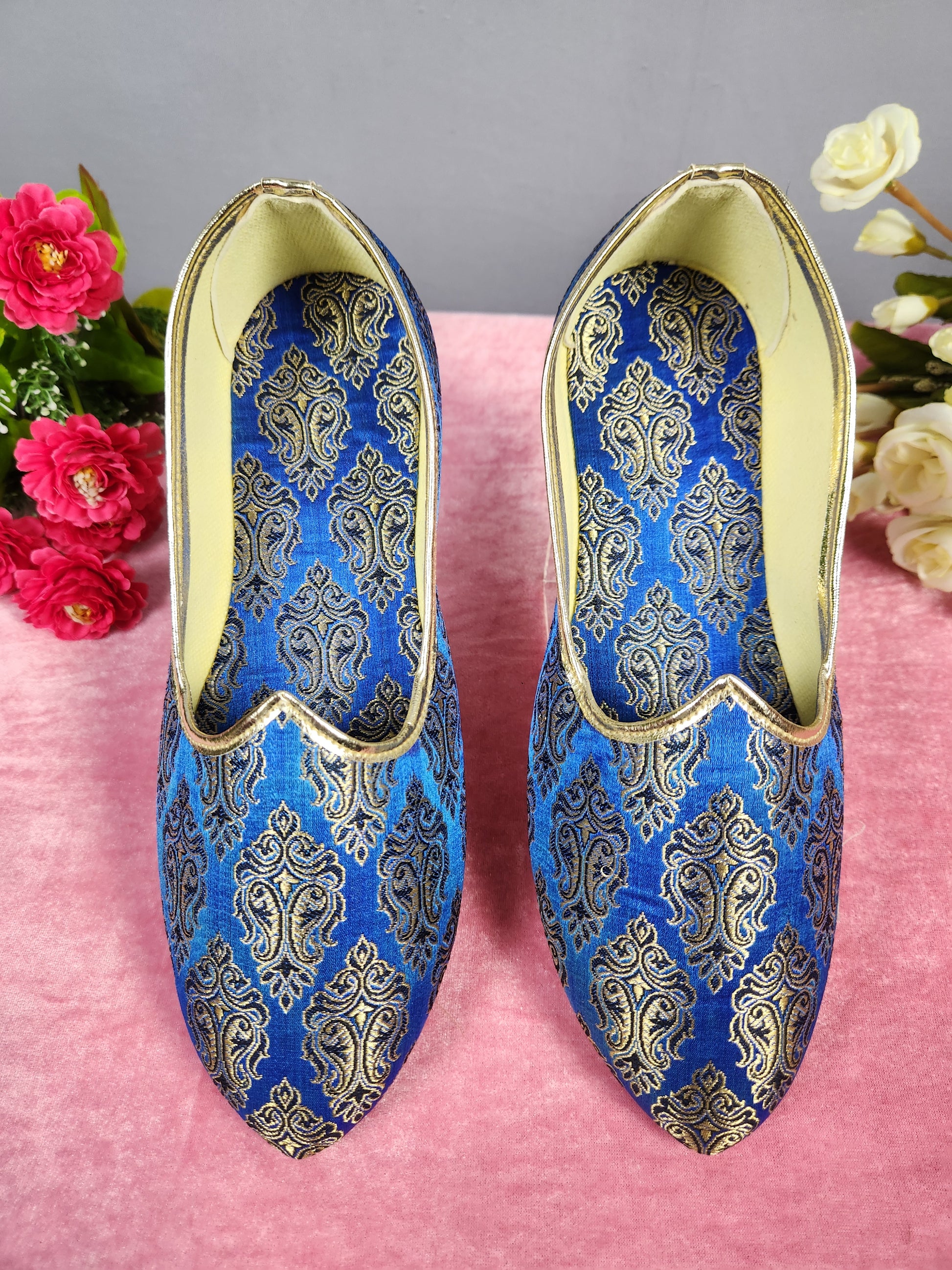 Blue Ethnic Shoes for Men – Designer Indian Jutti & Mojari for Wedding
