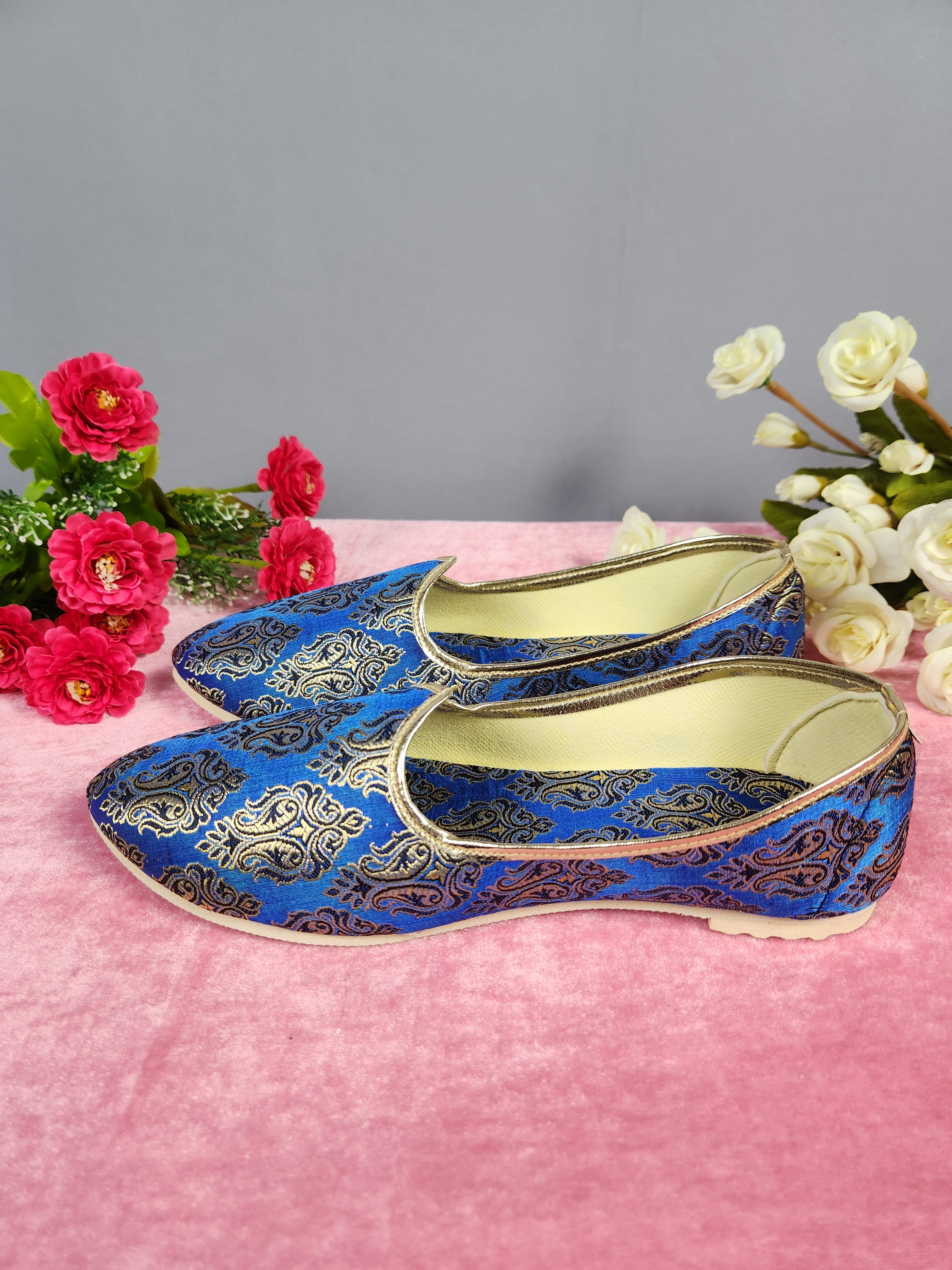 Blue Ethnic Shoes for Men – Designer Indian Jutti & Mojari for Wedding