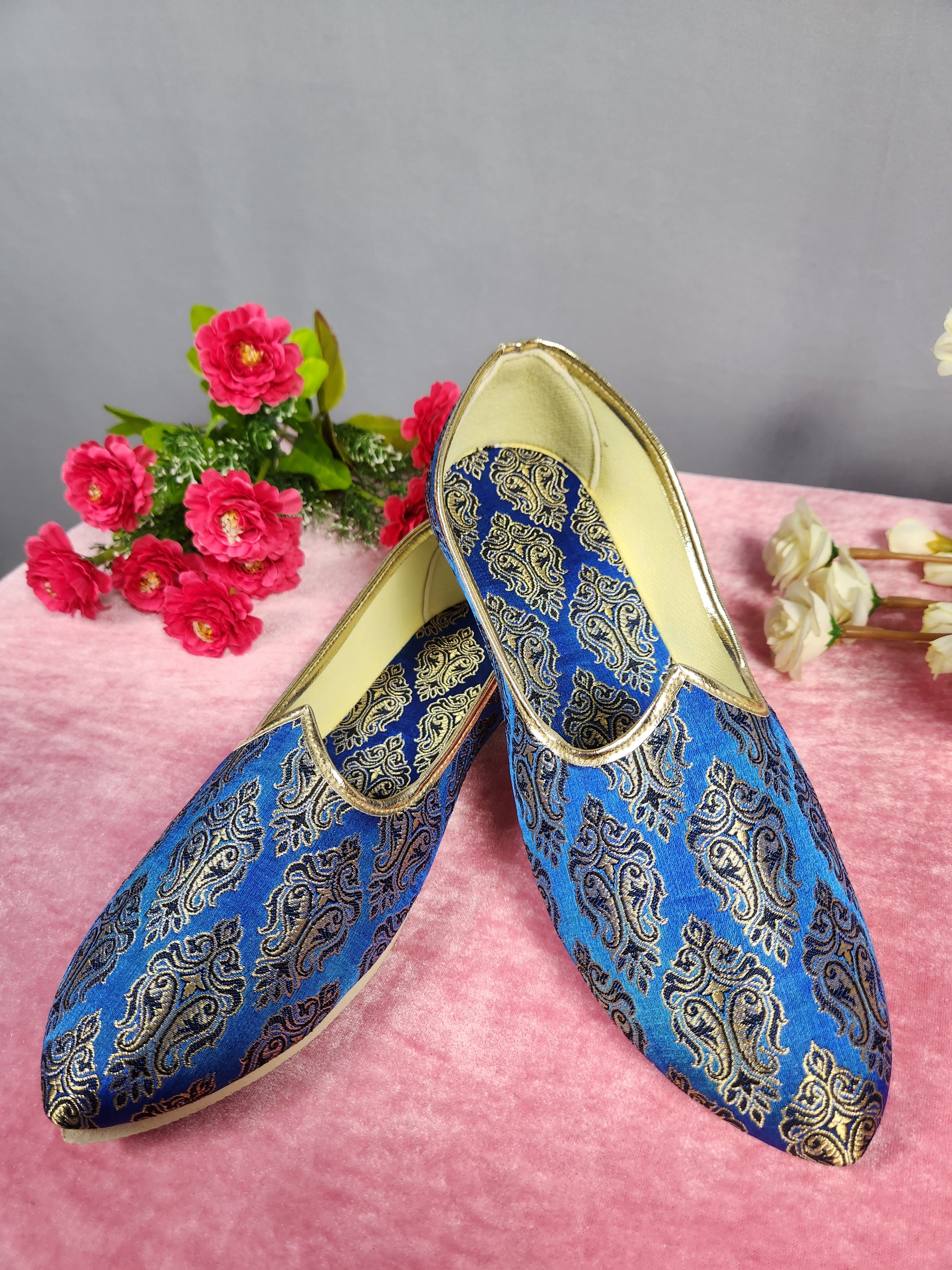 Blue Ethnic Shoes for Men – Designer Indian Jutti & Mojari for Wedding