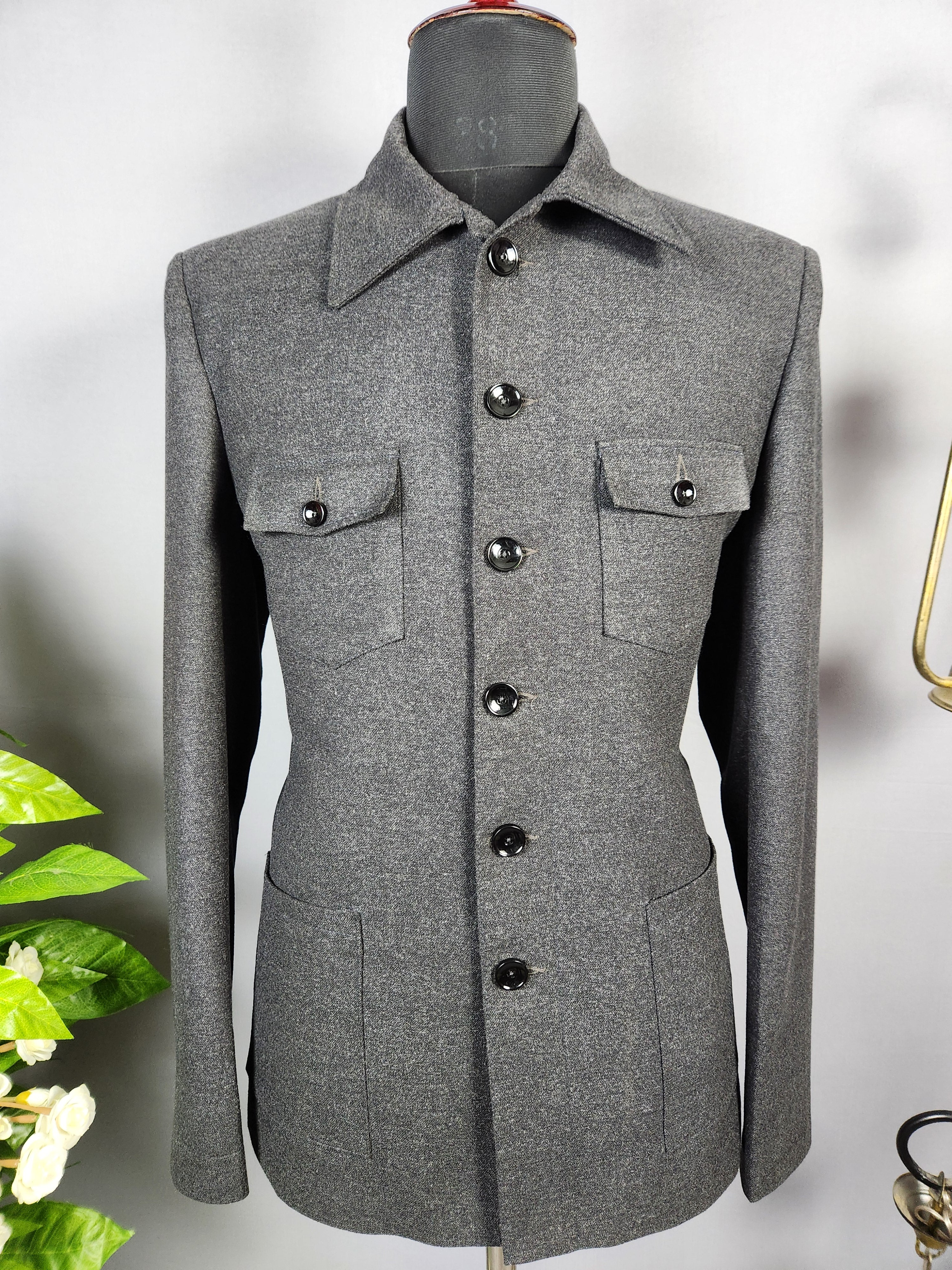 Charcoal Gray Jodhpuri Suit for Men  -   Indian Wedding Outfit for Men