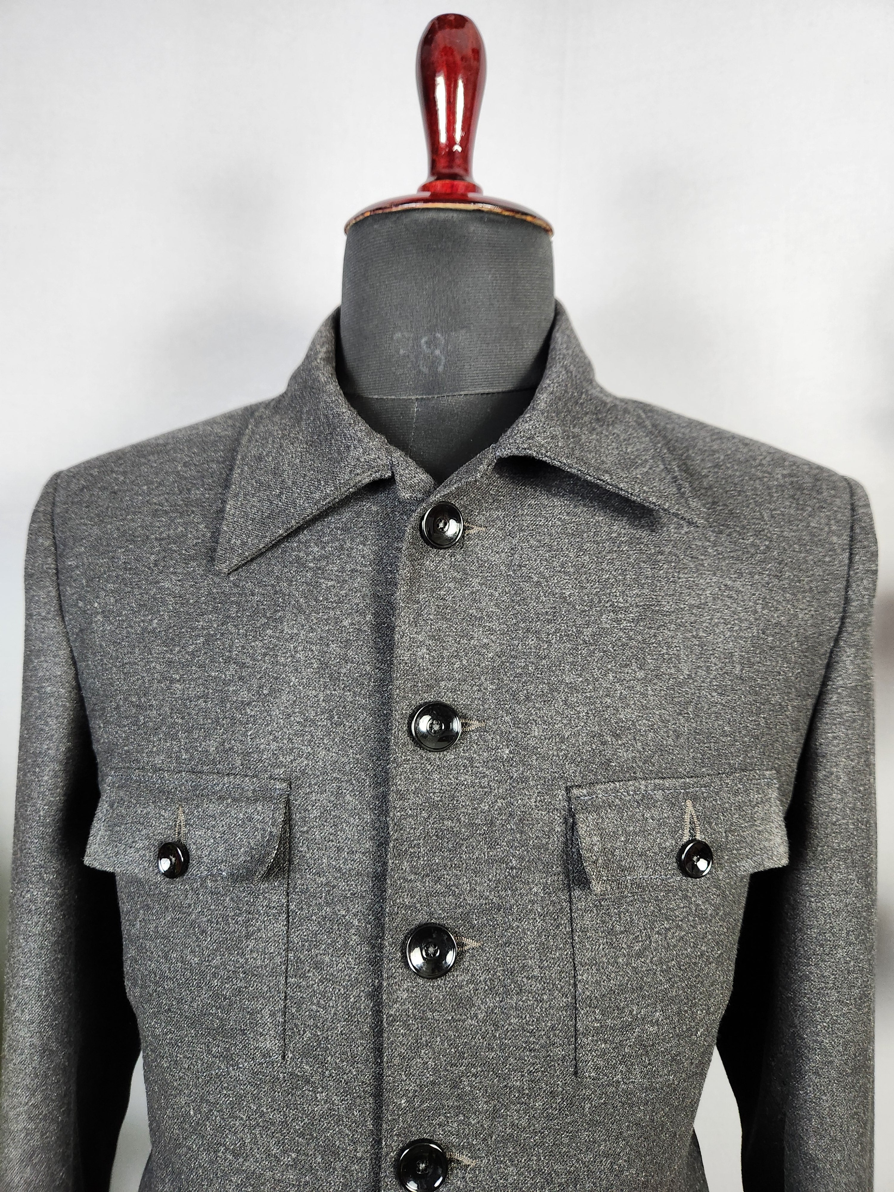 Charcoal Gray Jodhpuri Suit for Men  -   Indian Wedding Outfit for Men