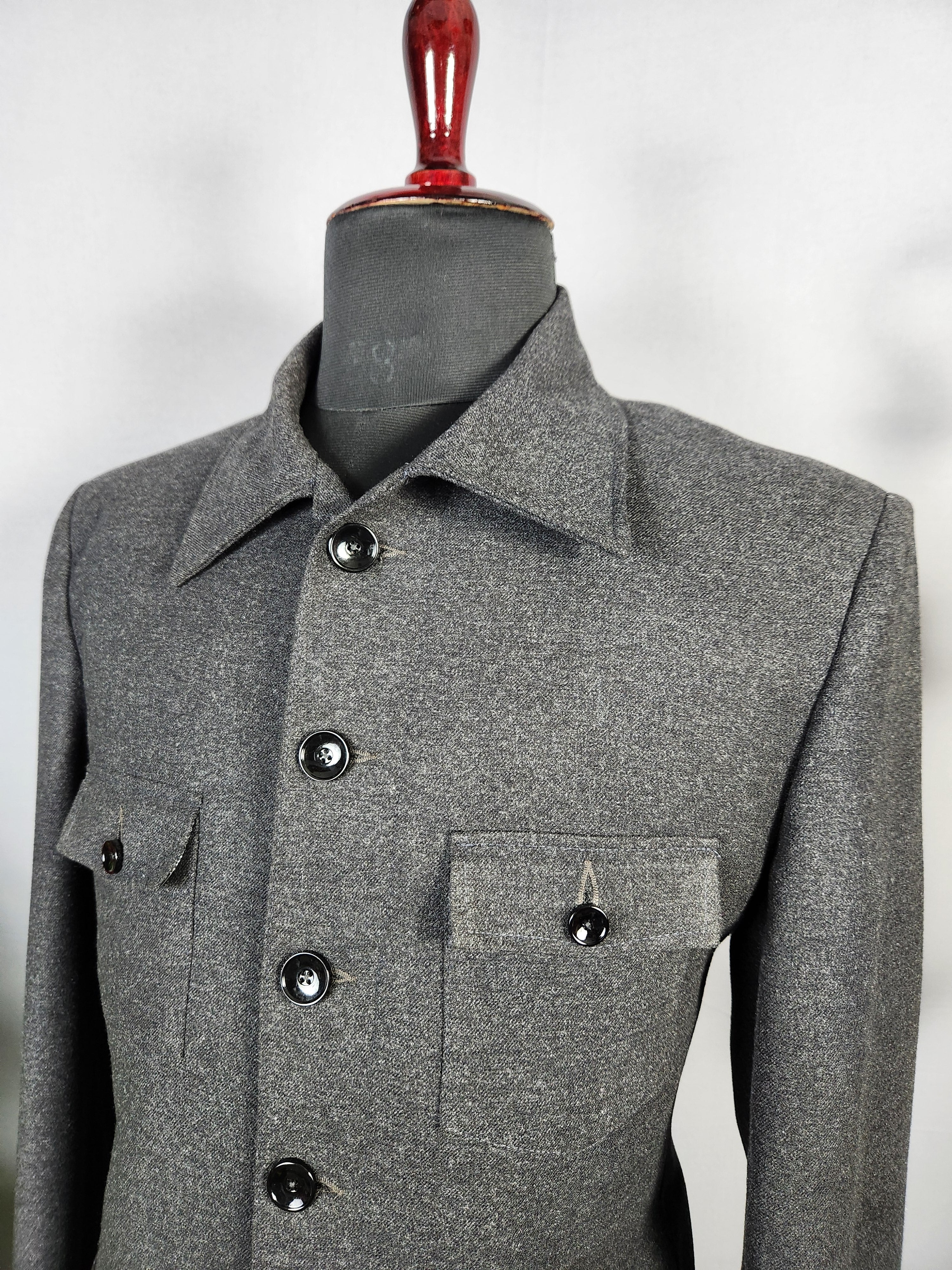 Charcoal Gray Jodhpuri Suit for Men  -   Indian Wedding Outfit for Men