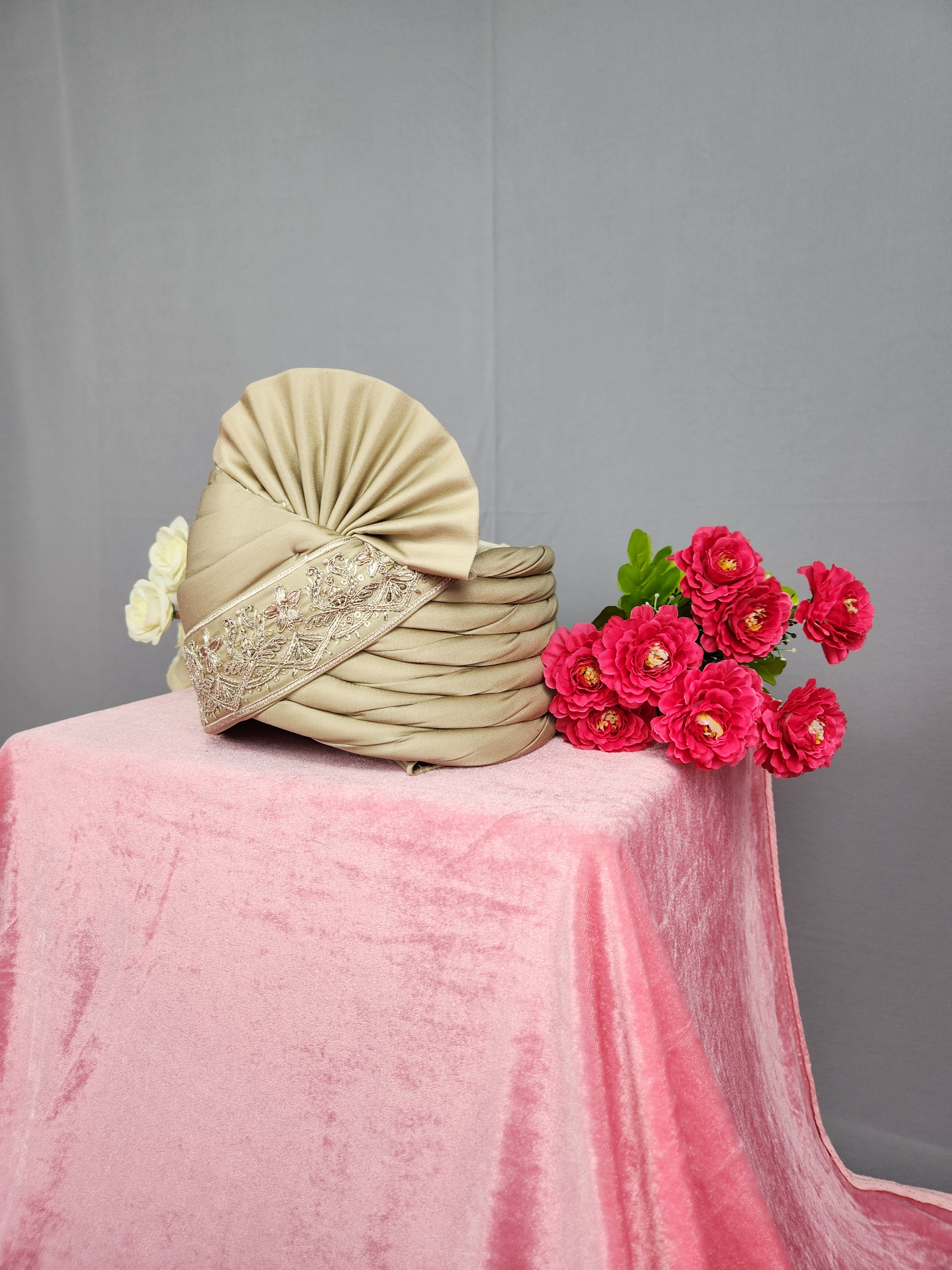 Copper Golden Groom Turban Shawl | Dupatta Safa Set For Men