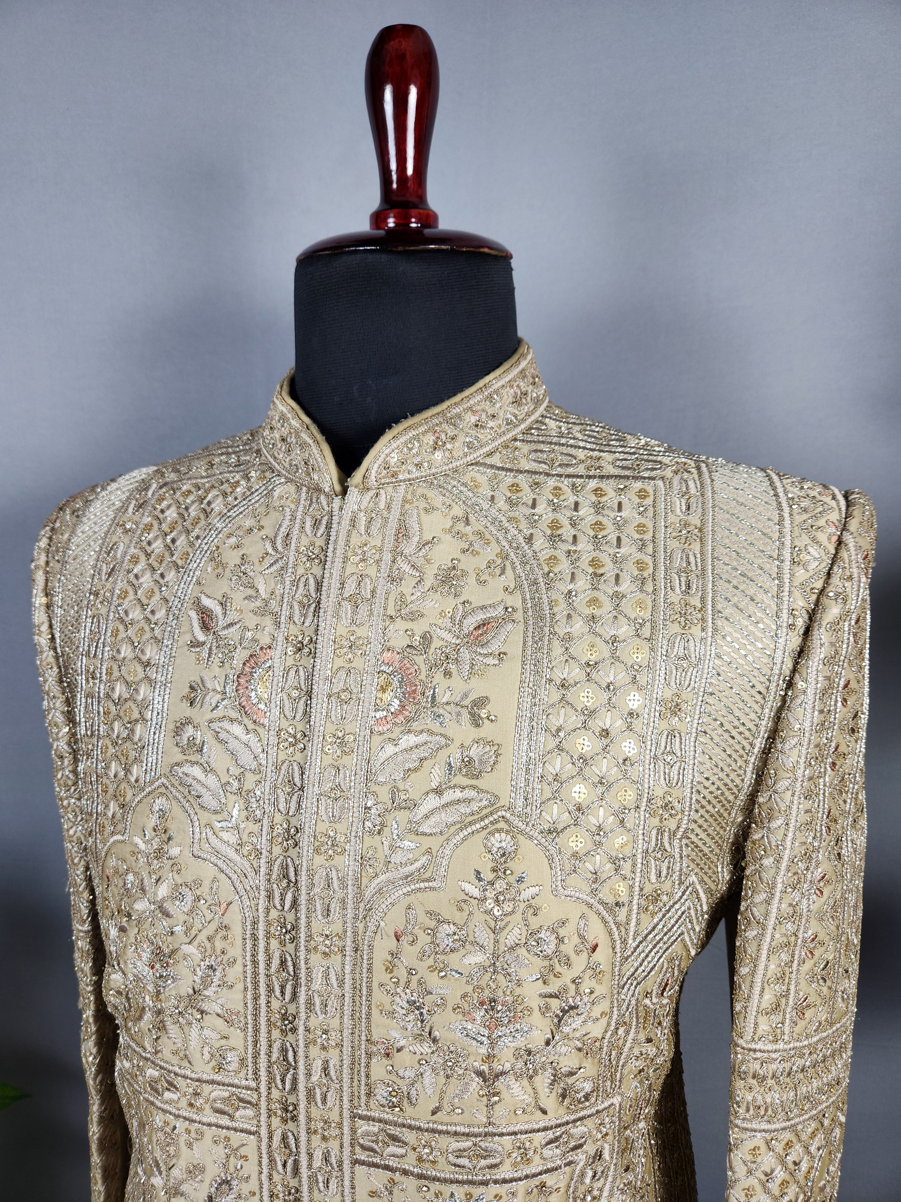 Copper Golden Sherwani for Groom  -   Indian Wedding Outfit for Men