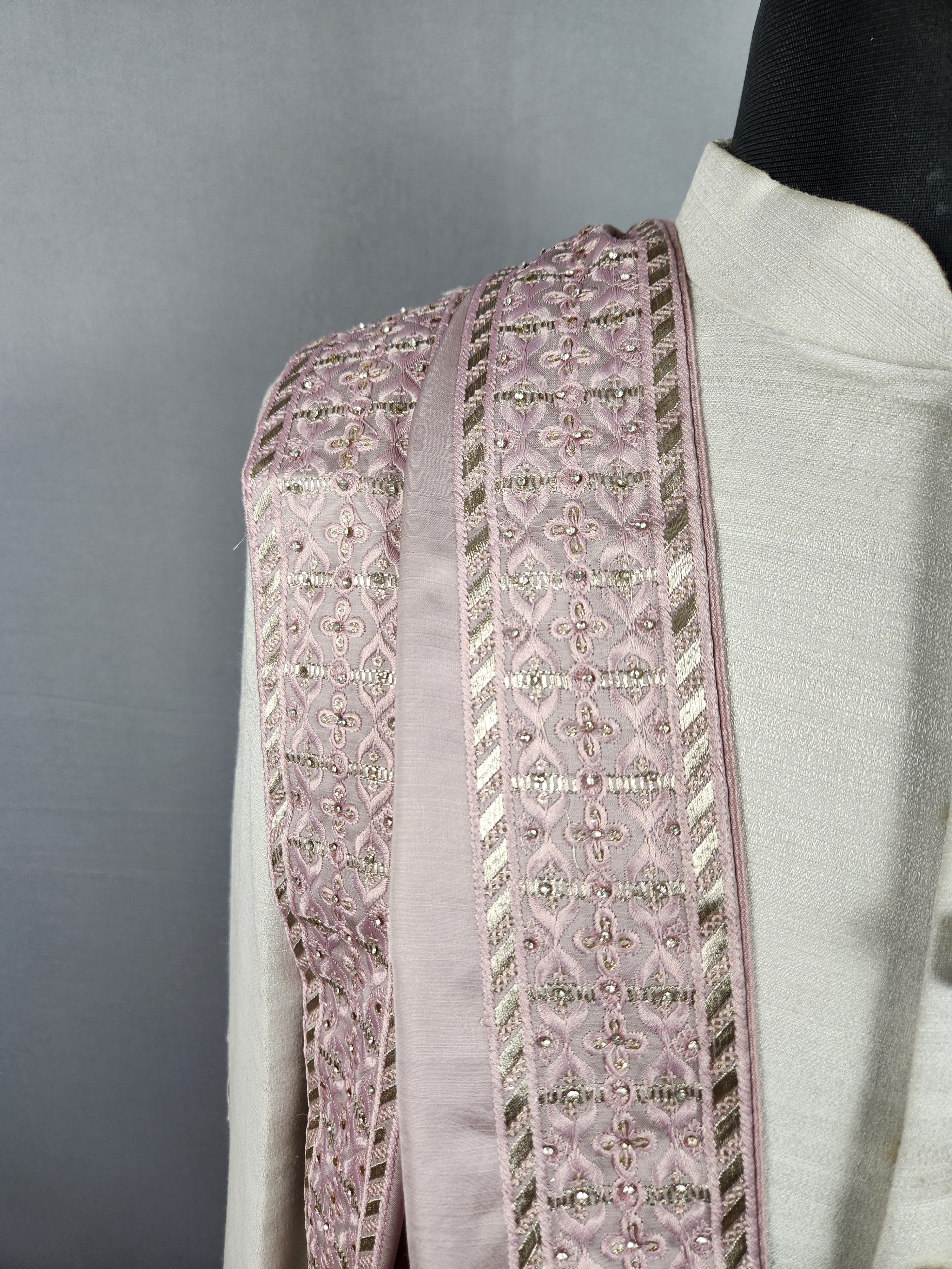 Dusty Rose Shawl Groom - A Zari Work Dusty Rose Stole