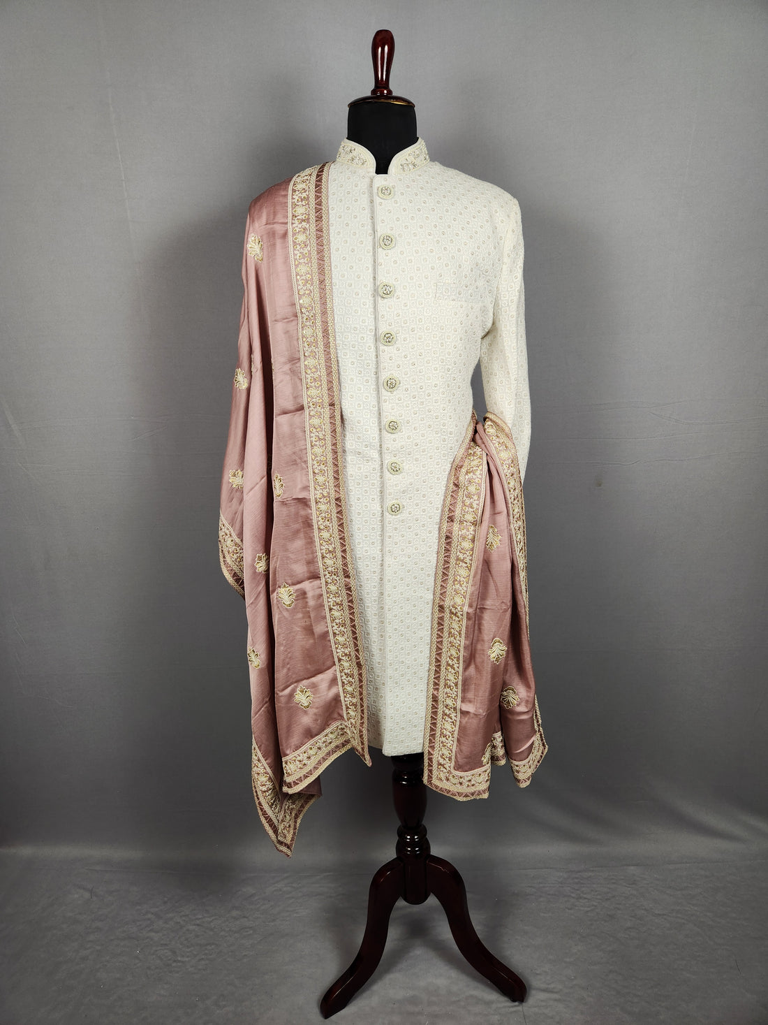 Dusty Rose Wedding Shawl for Groom