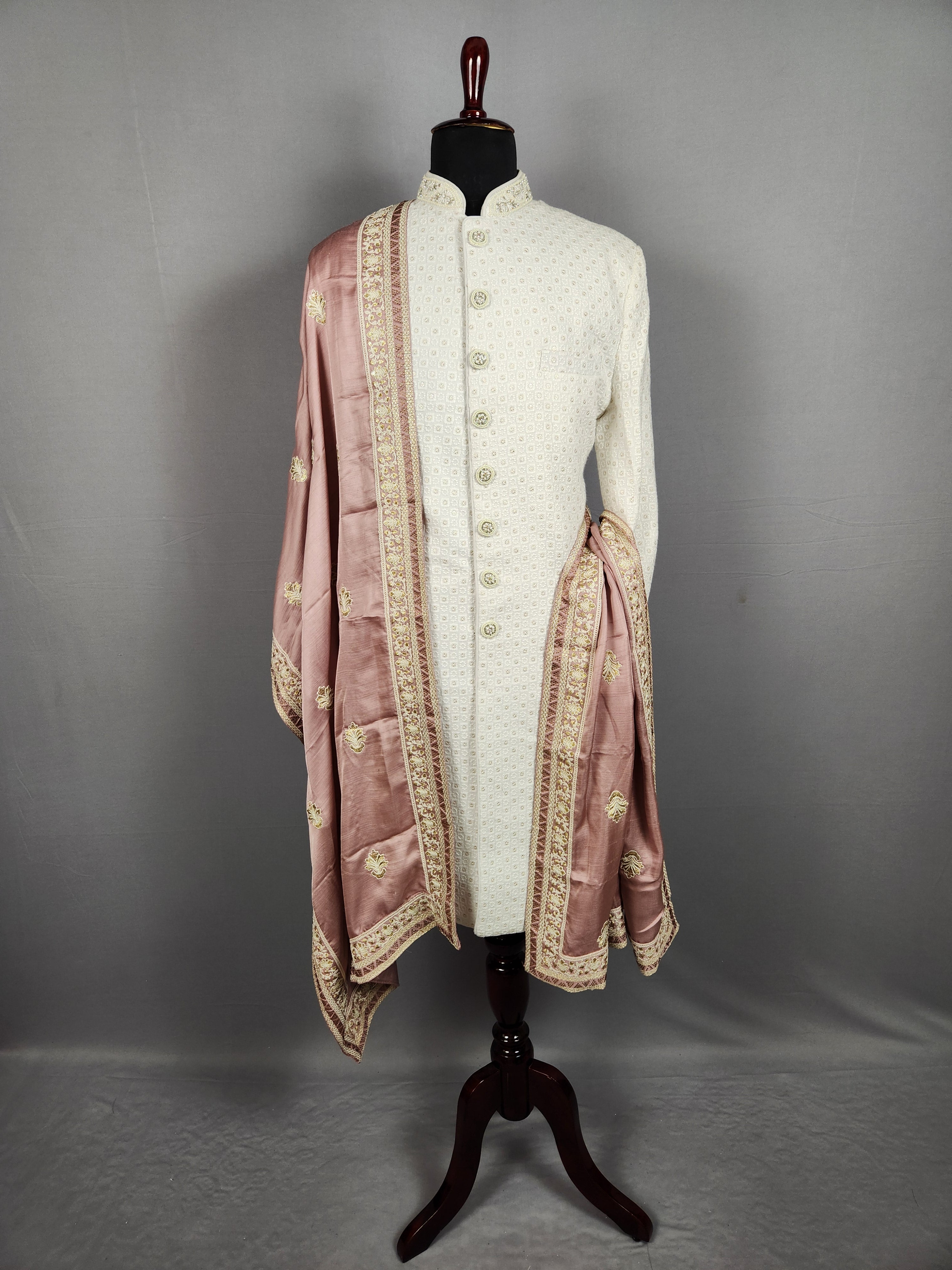 Dusty Rose Wedding Shawl for Groom