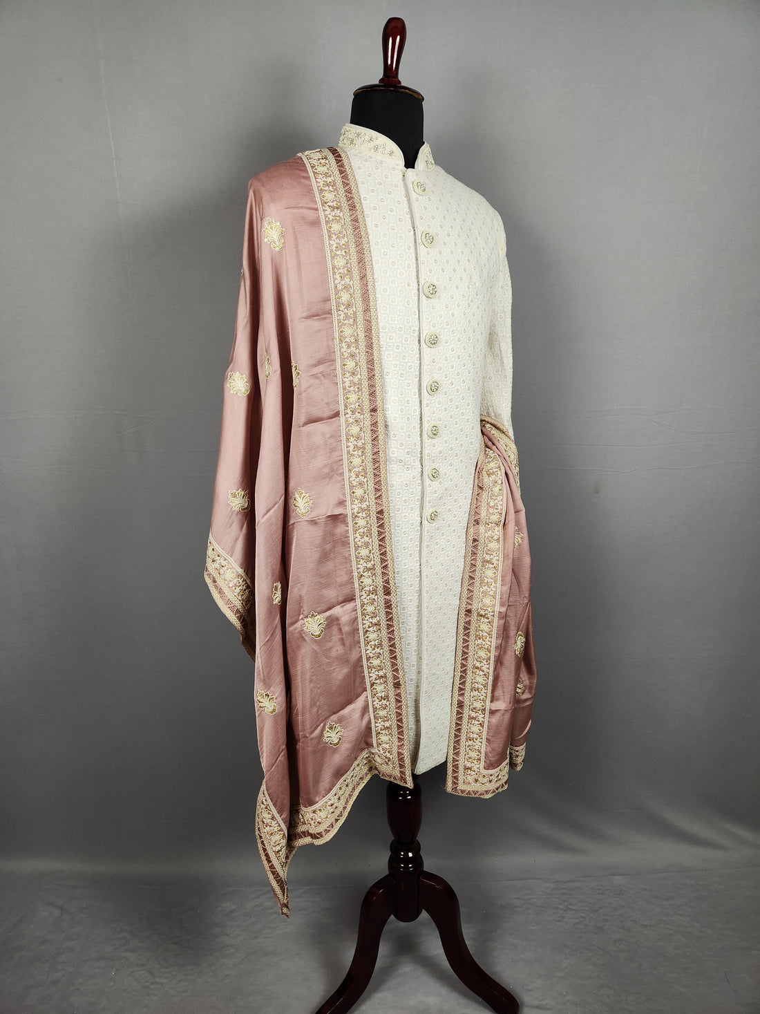 Dusty Rose Wedding Shawl for Groom