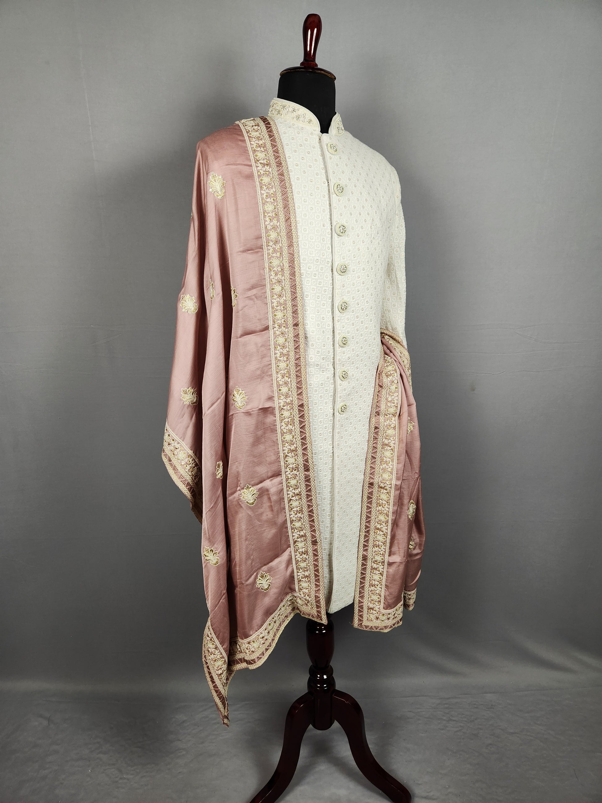 Dusty Rose Wedding Shawl for Groom