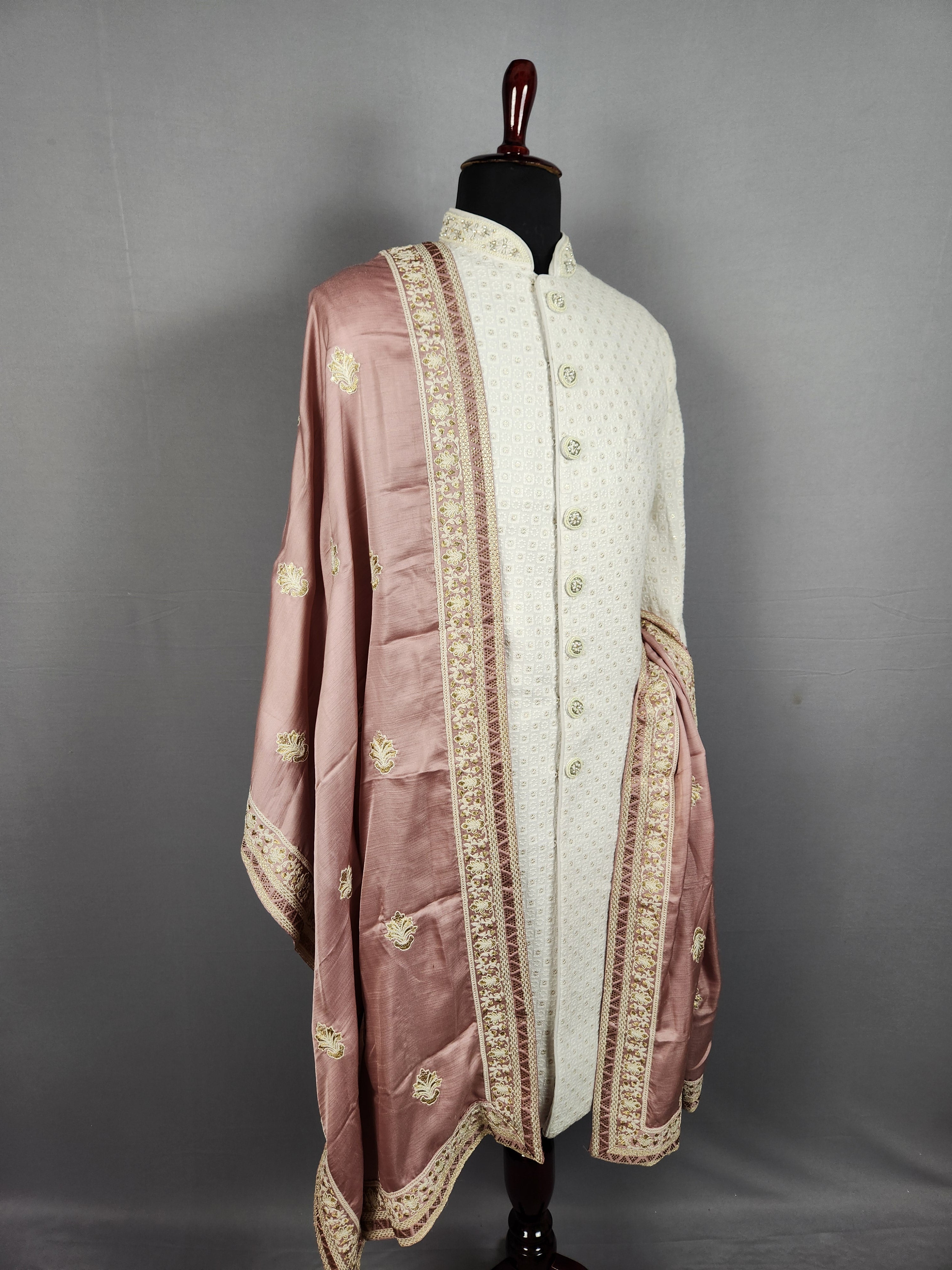 Dusty Rose Wedding Shawl for Groom