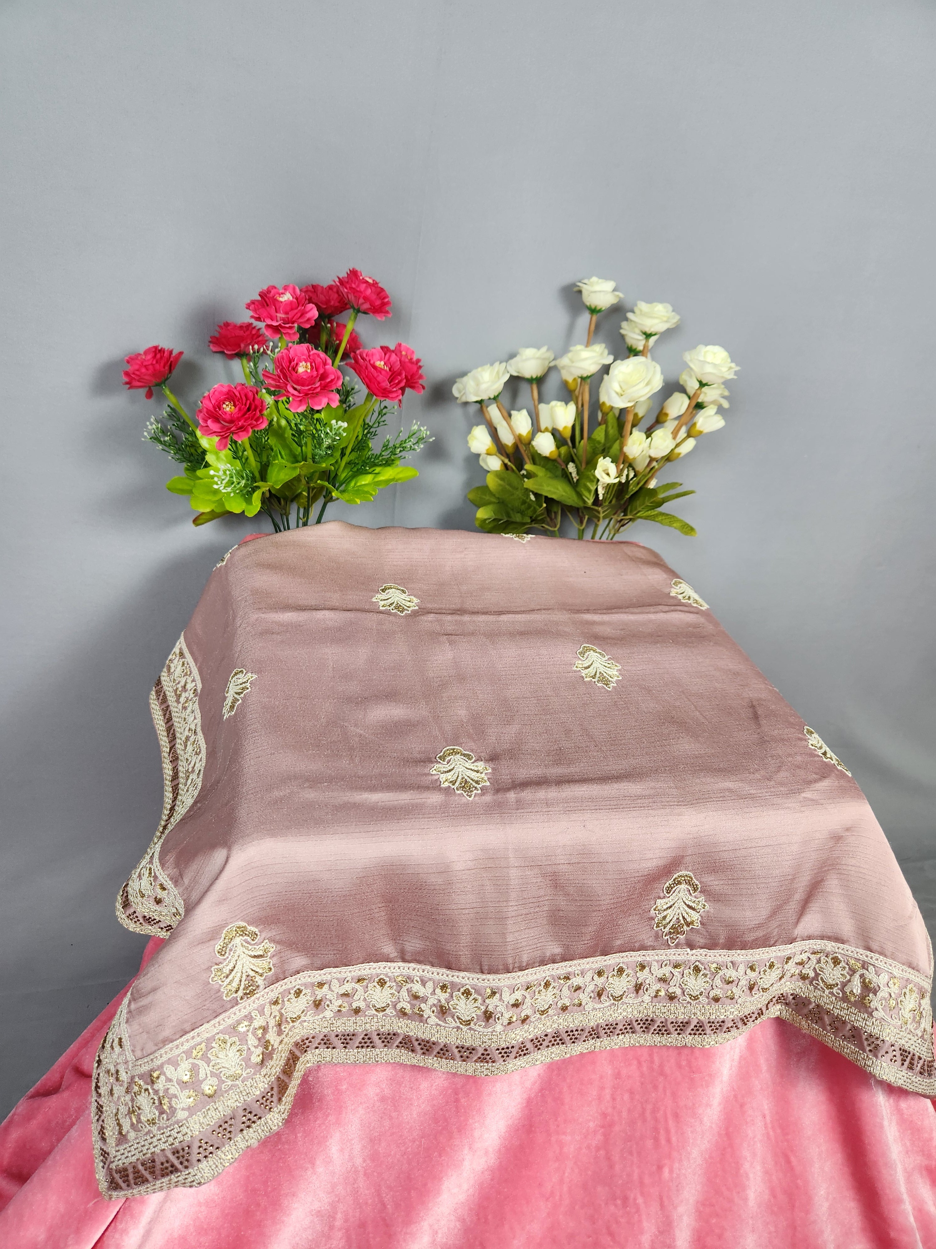 Dusty Rose Groom Turban Shawl Set