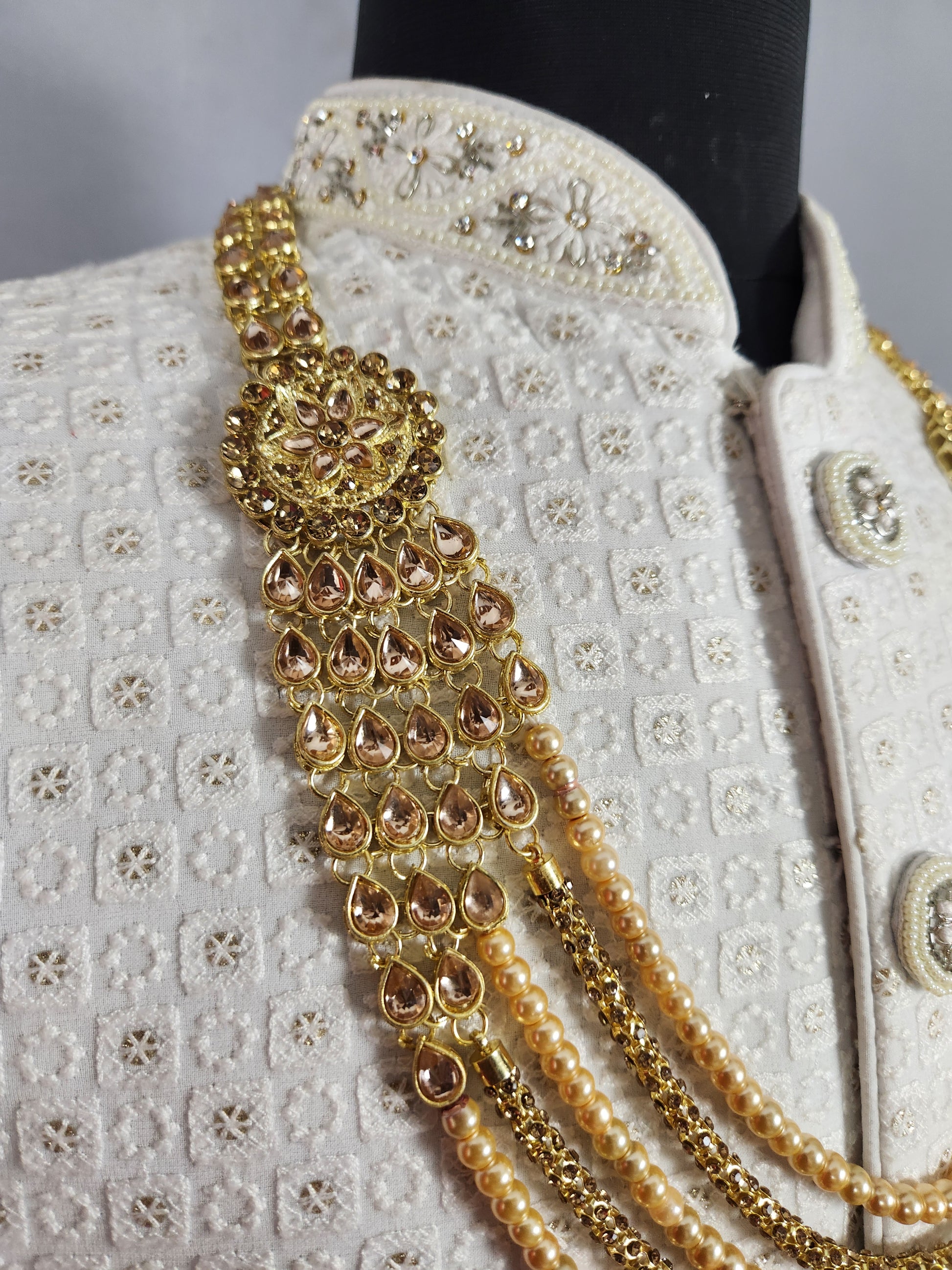 Gold Kundan Necklace for Groom