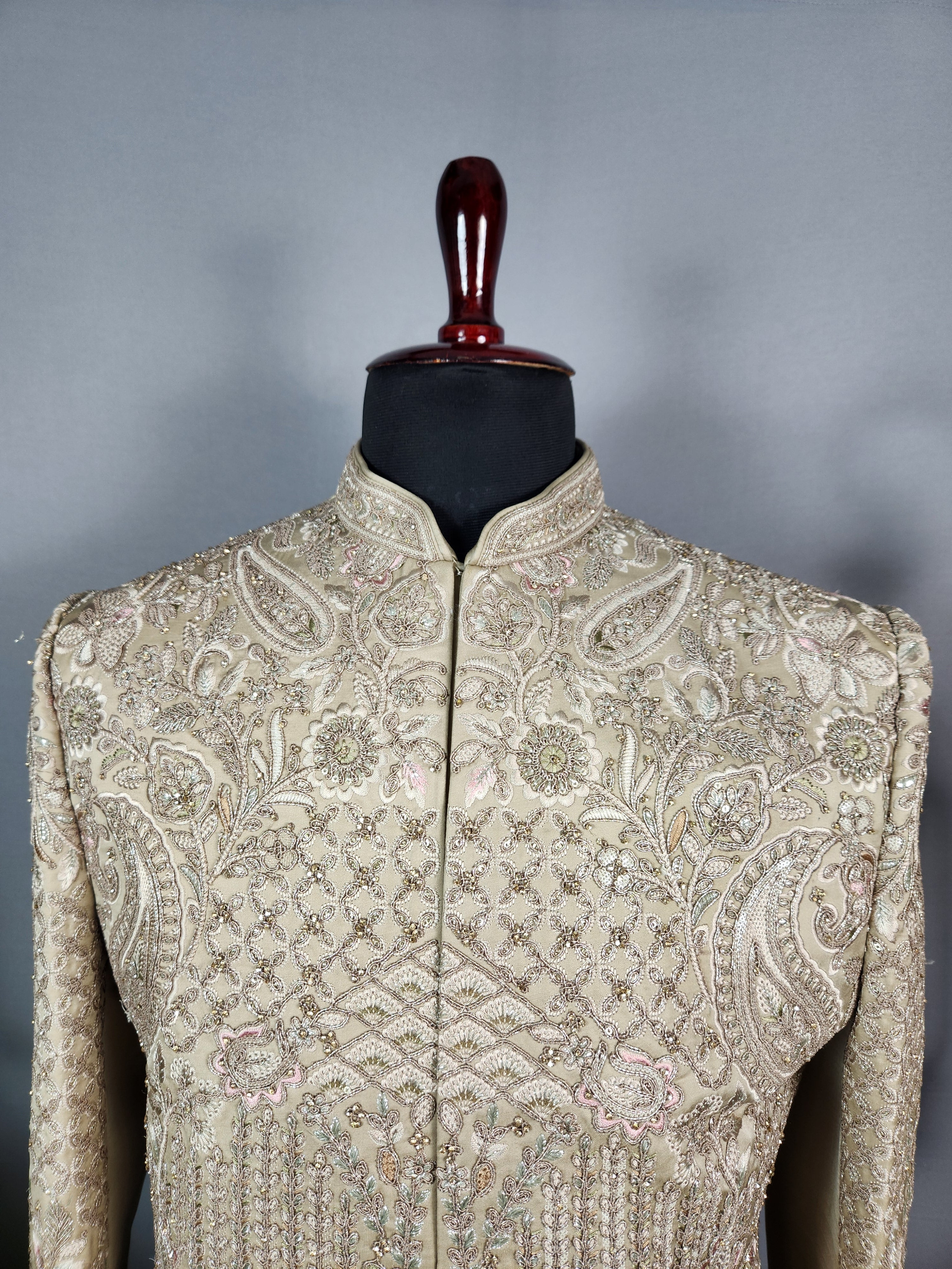 Copper Golden Sherwani for Groom  -   Indian Wedding Outfit for Men
