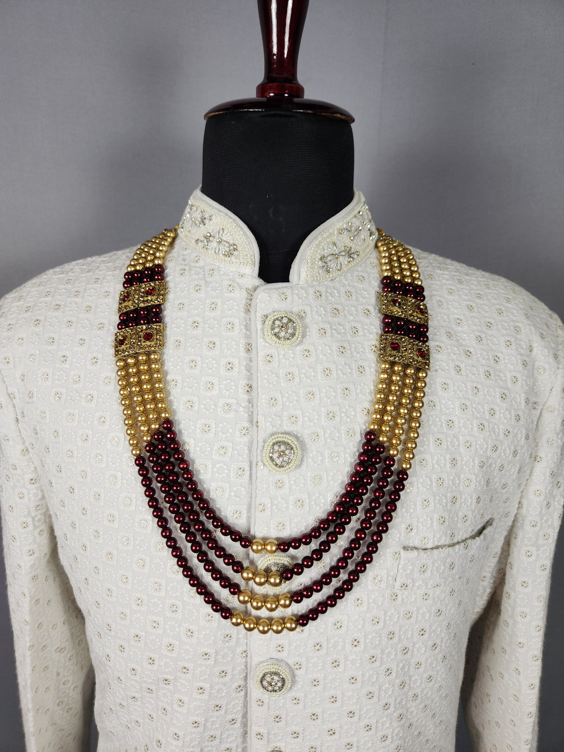 olden Red Necklace For Groom