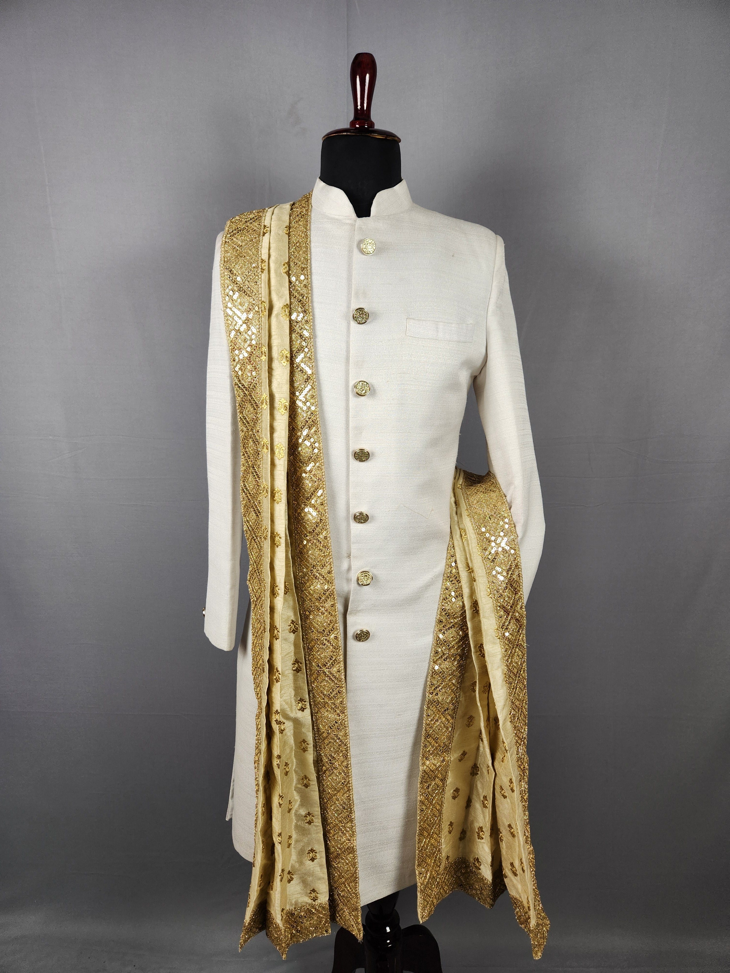 Golden Groom  Shawl - Golden Sequin Wedding Shawl