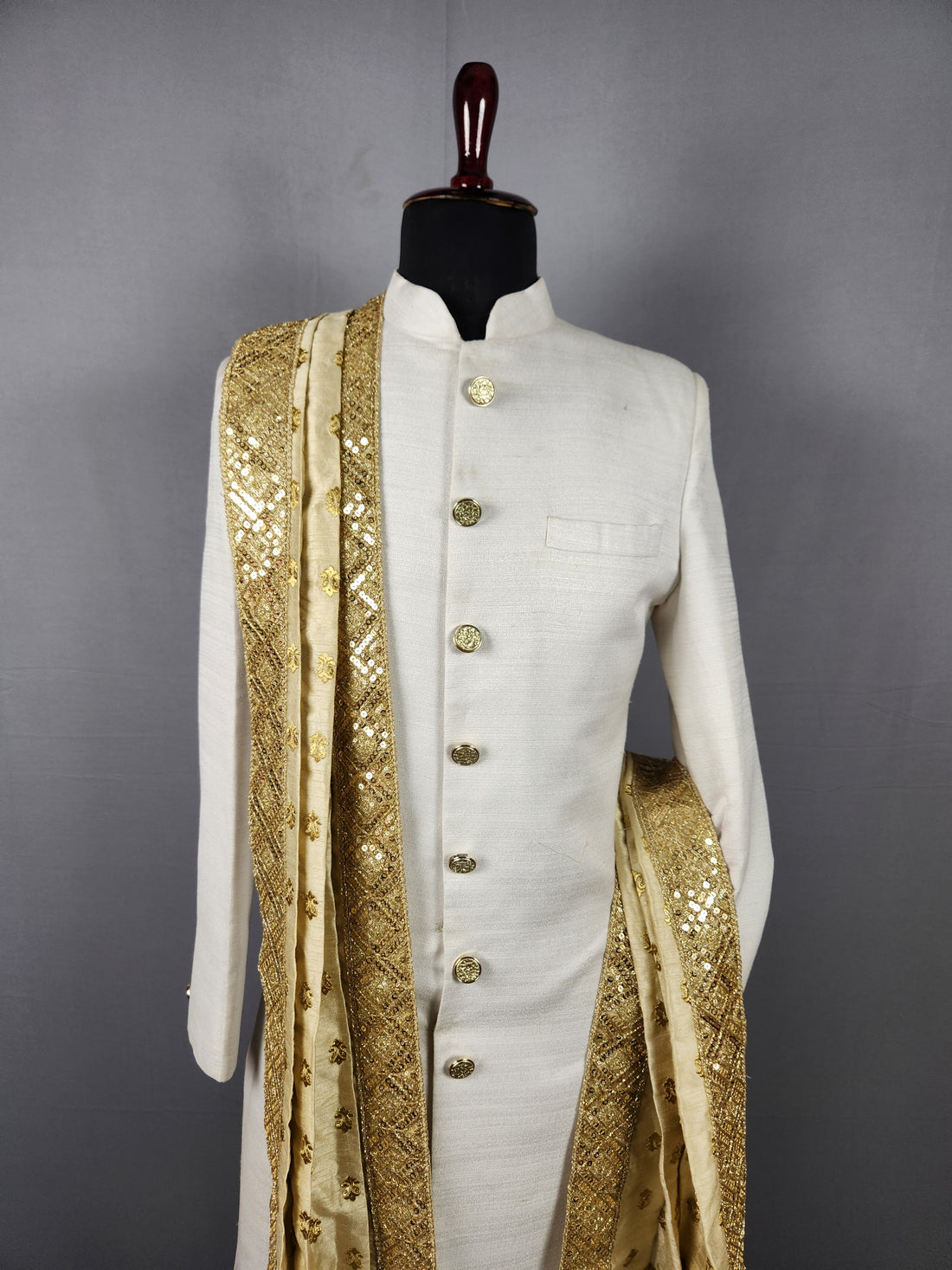 Golden Groom  Shawl - Golden Sequin Wedding Shawl