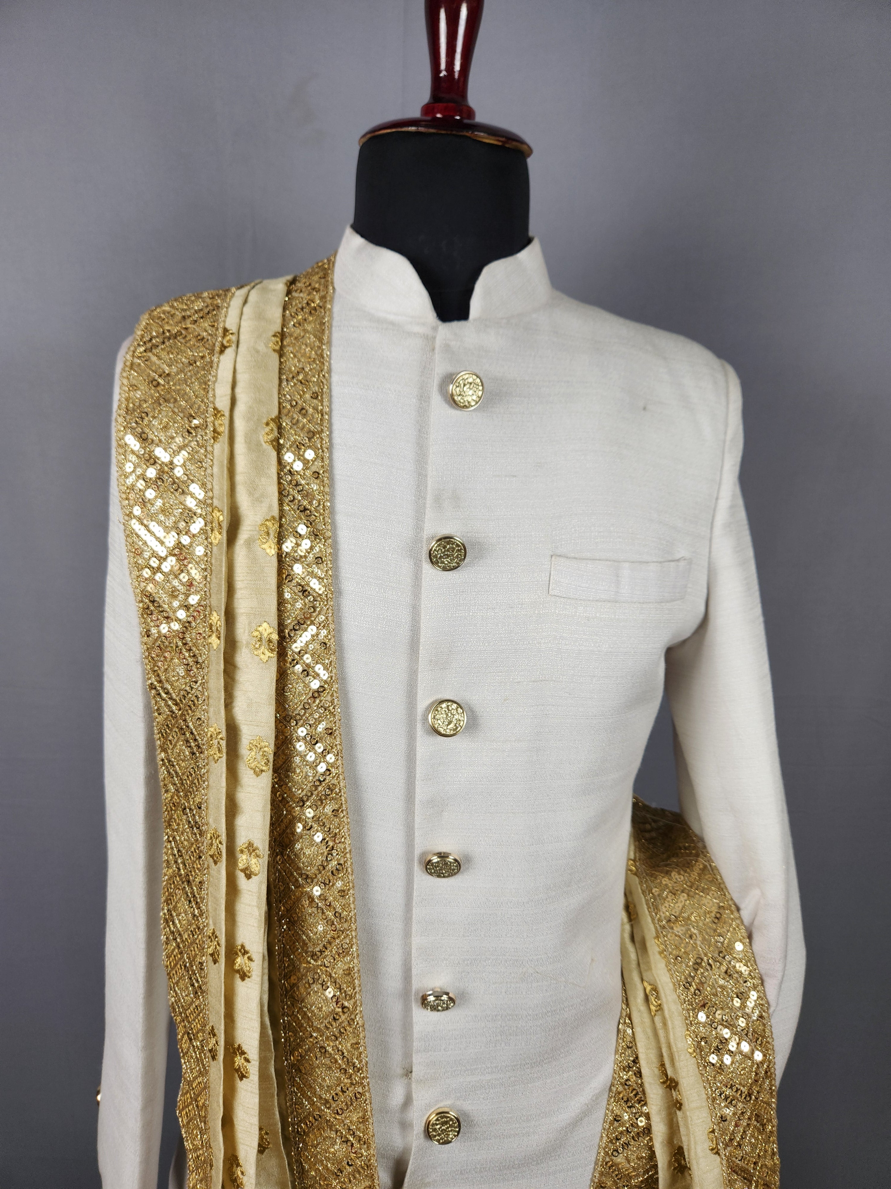 Golden Groom  Shawl - Golden Sequin Wedding Shawl