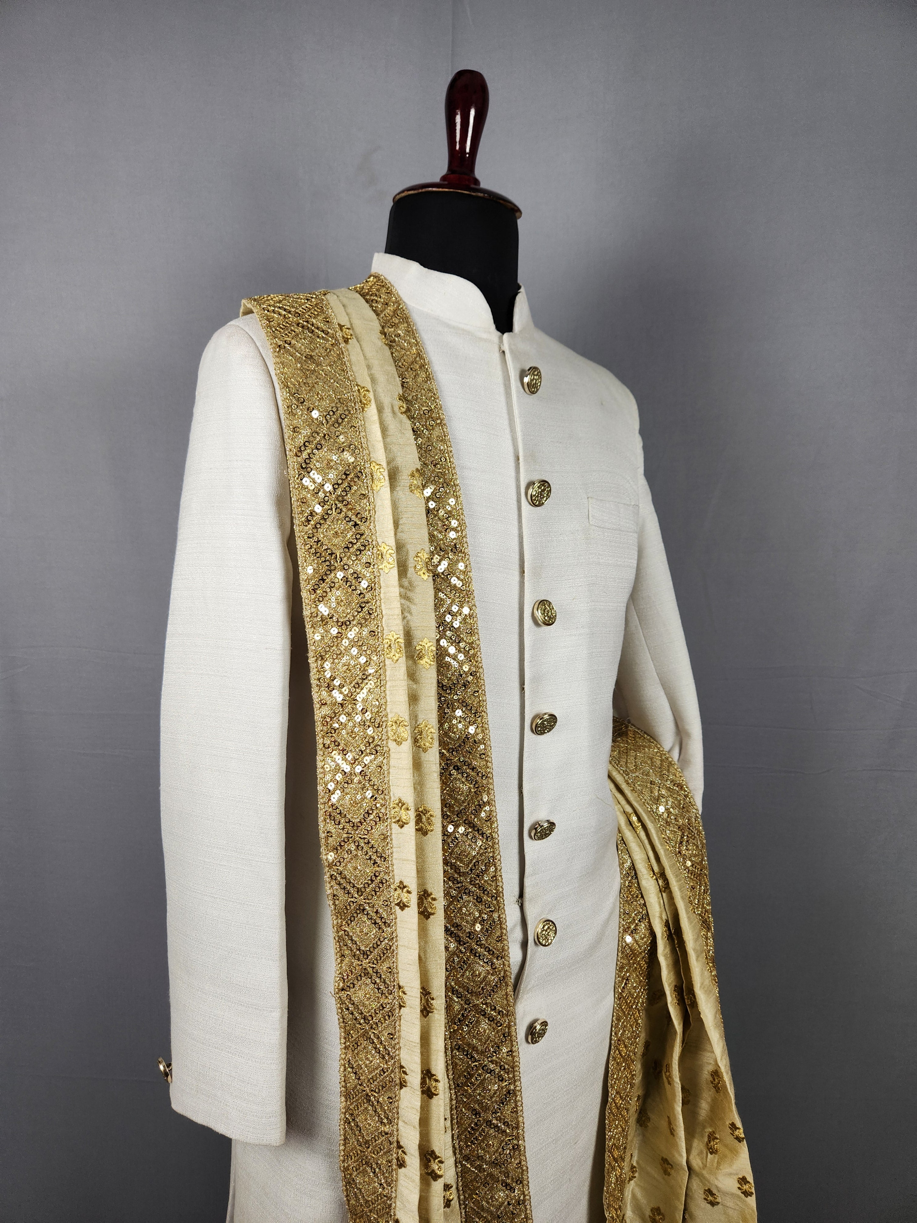 Golden Groom  Shawl - Golden Sequin Wedding Shawl