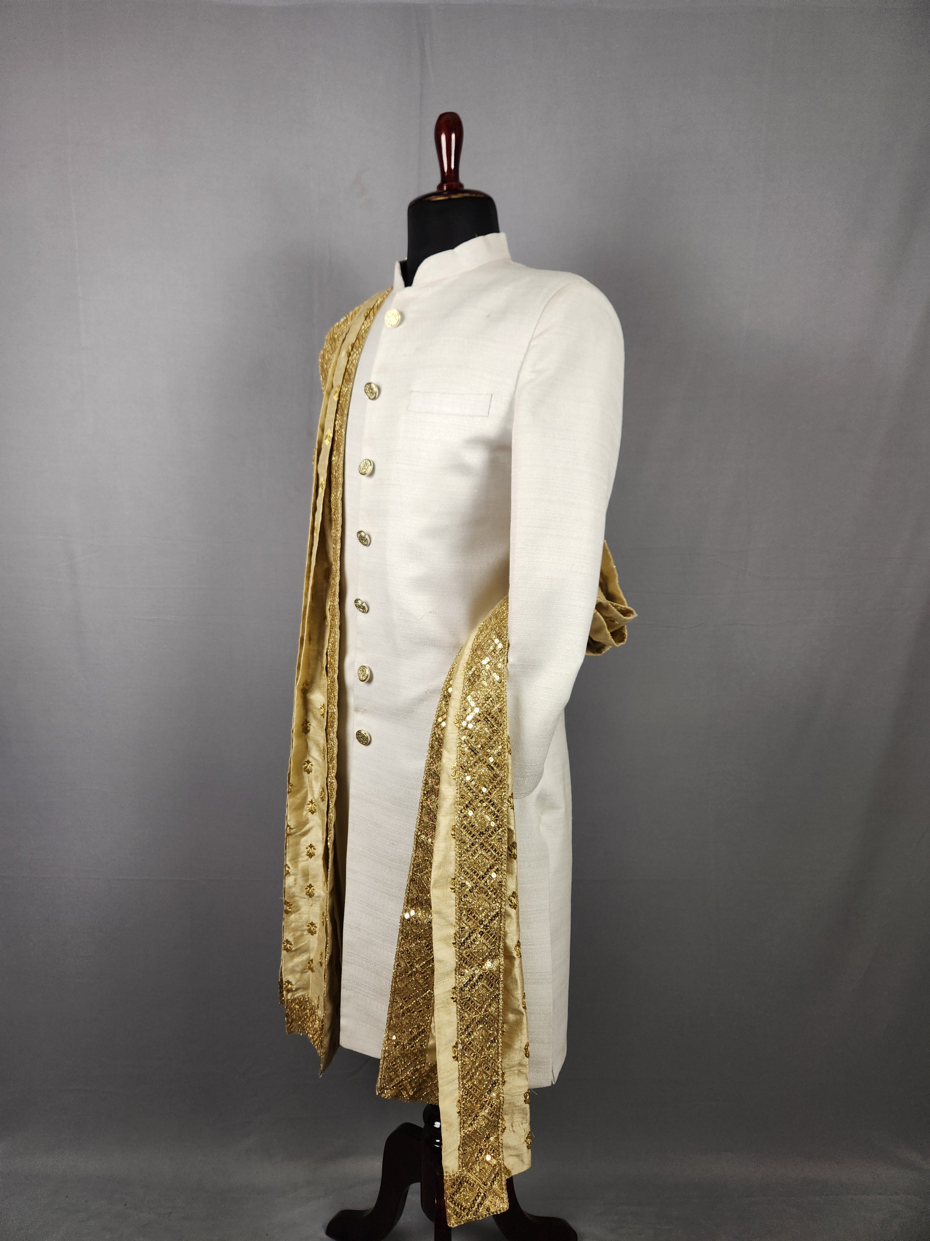 Golden Groom  Shawl - Golden Sequin Wedding Shawl